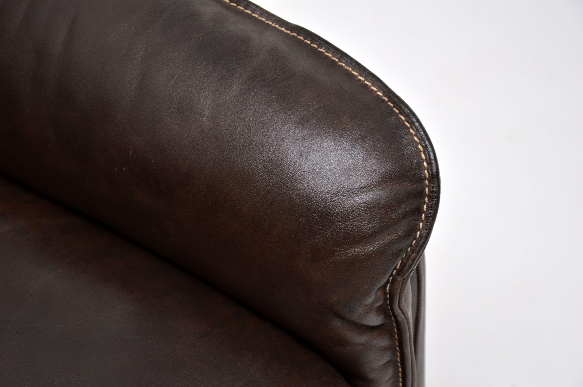 1960's, Vintage Leather De Sede Ds 61 Sofa 2