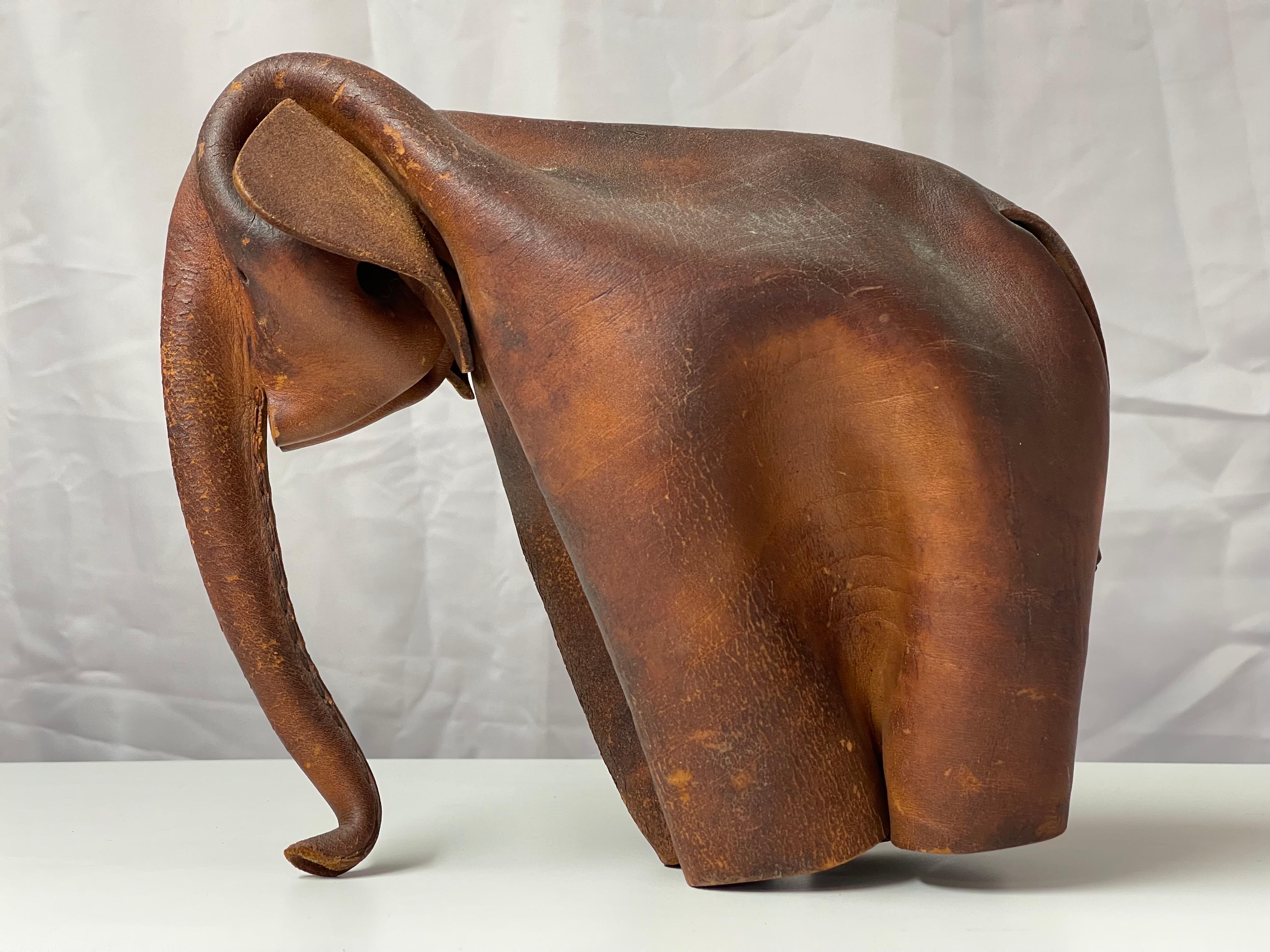 Mid-20th Century 1960's Vintage Leather Deru Elephant  For Sale
