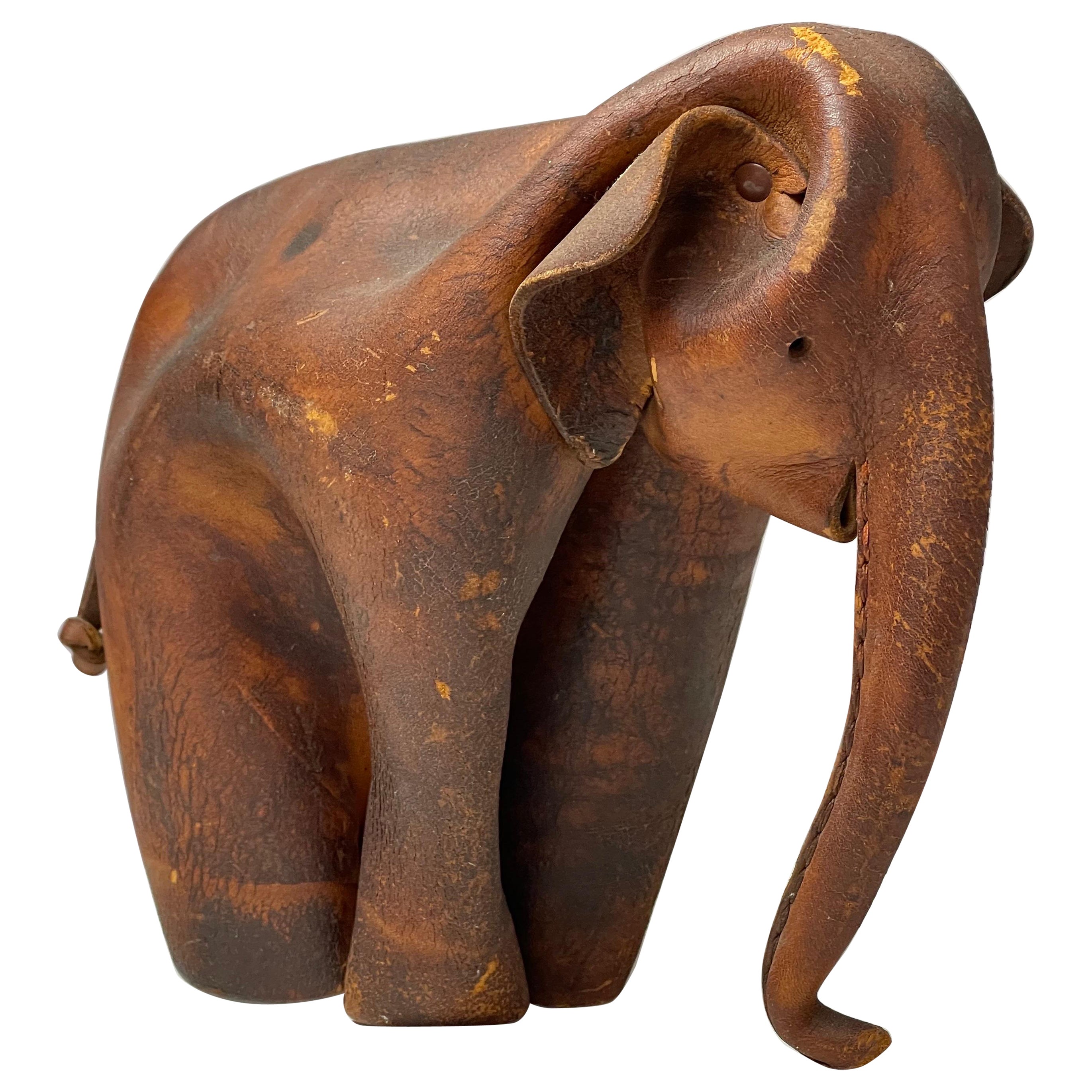 Éléphant Deru en cuir vintage des années 1960
