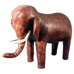 1960s Vintage Leather Elephant Stool, Dmitri Omersa