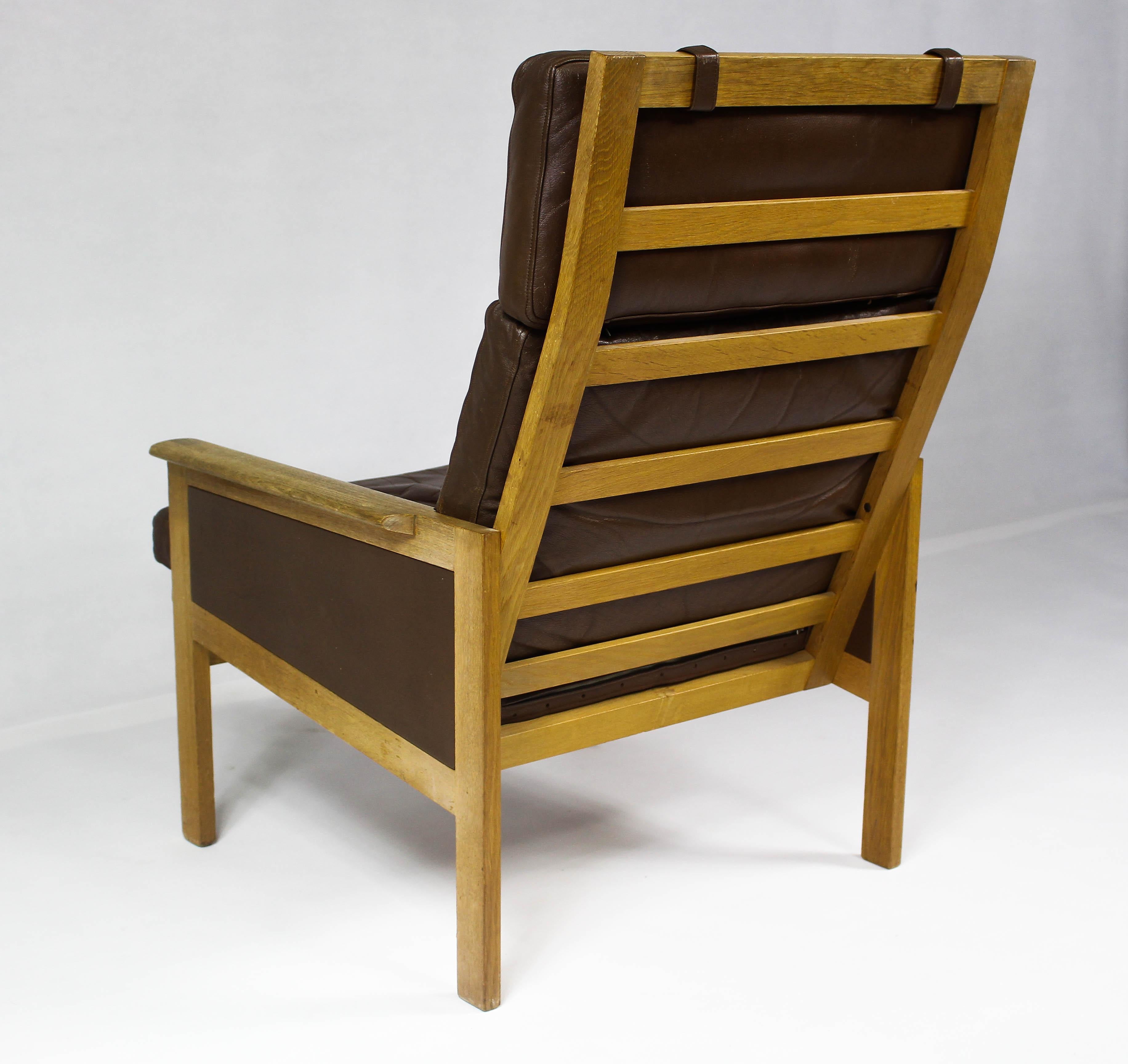 1960s Vintage Leather Lounge Chair by Illum Wikkelsø For Sale 8