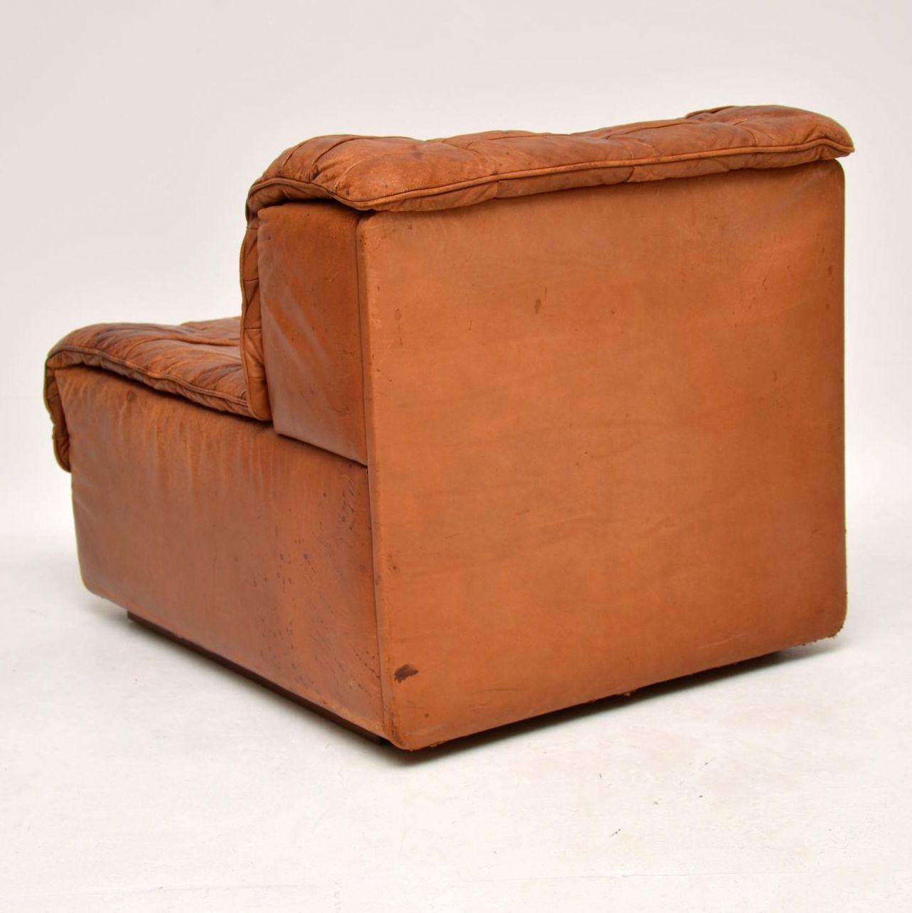 1960s Vintage Leather Modular Chair & Cushion by De Sede 5