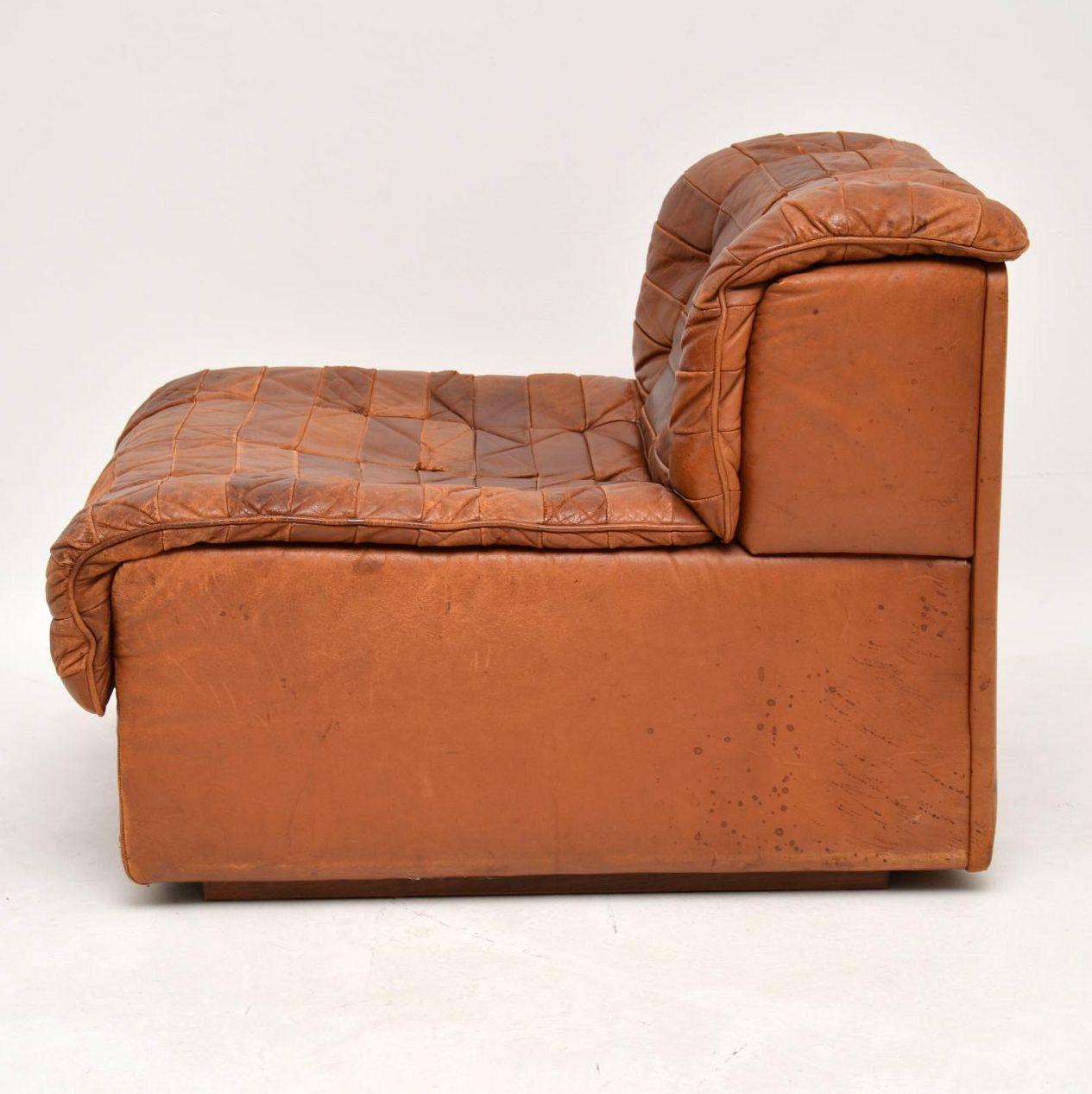 1960s Vintage Leather Modular Chair and Cushion by De Sede 2