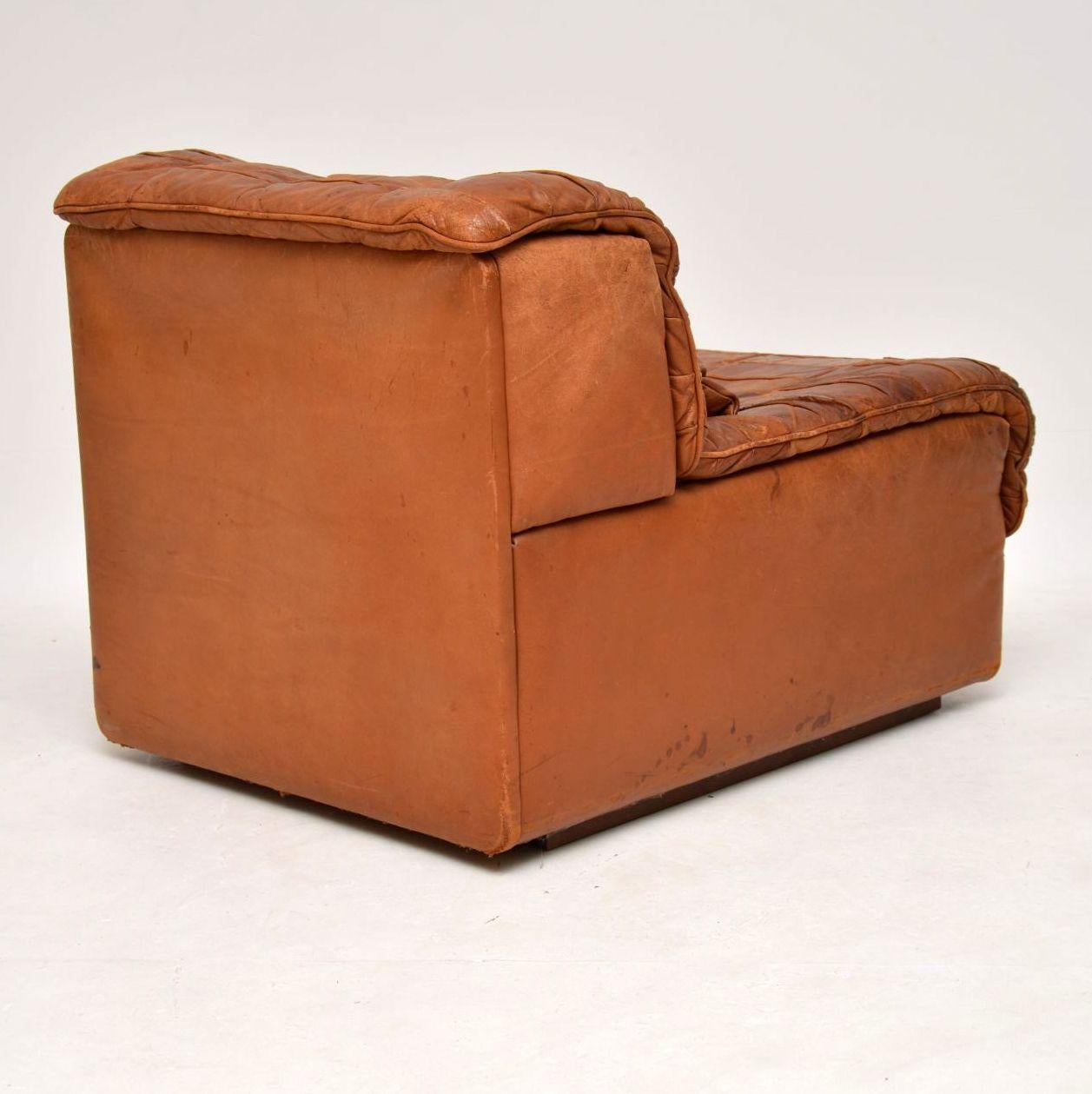 1960s Vintage Leather Modular Chair and Cushion by De Sede 3