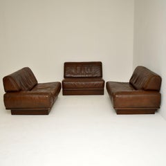 1960s Vintage Leather Modular Sofa by De Sede
