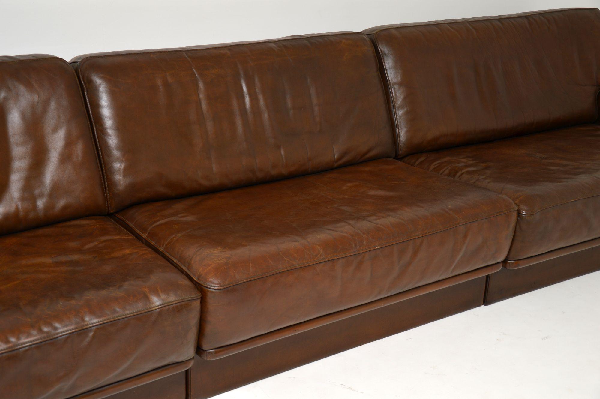 1960s Vintage Leather Modular Sofa by De Sede 1