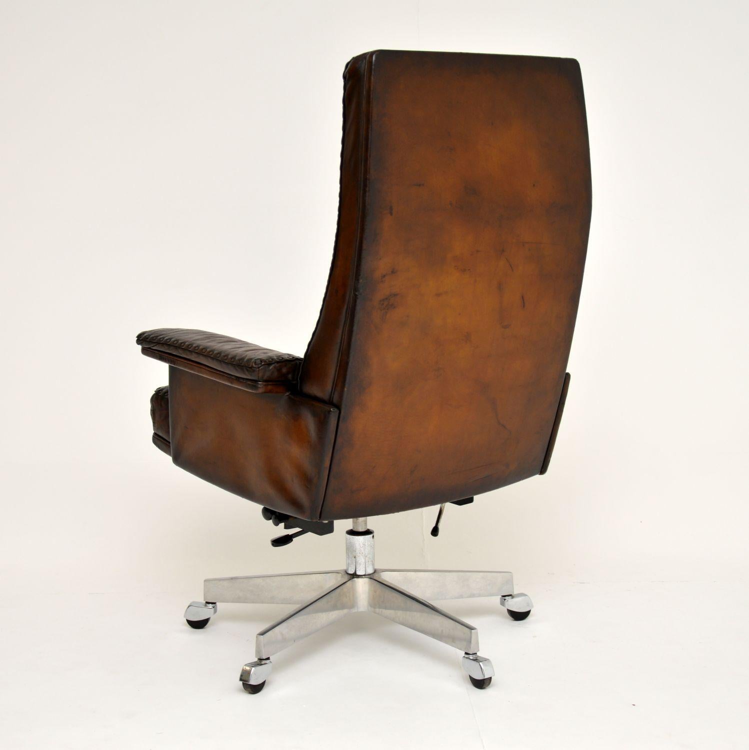 1960s Vintage Leather Swivel Desk Chair by De Sede 2