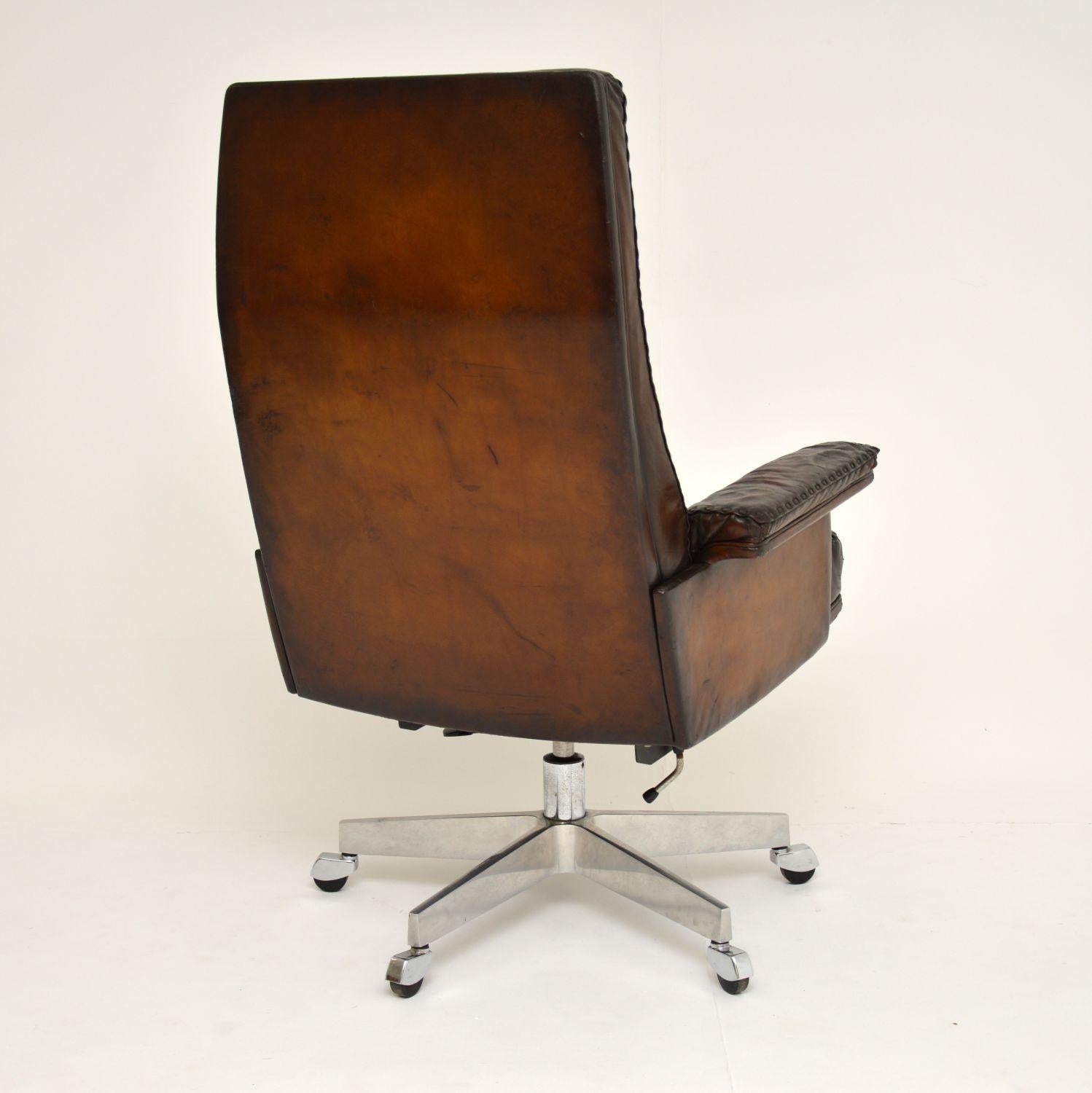 1960s Vintage Leather Swivel Desk Chair by De Sede 3