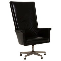 1960s Retro Leather Swivel Desk Chair by John Home for Howard Keith