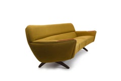 1960s Vintage Leif Hansen "Geisha" Banana Sofa, Lounge Chairs & Table, 6 Pieces