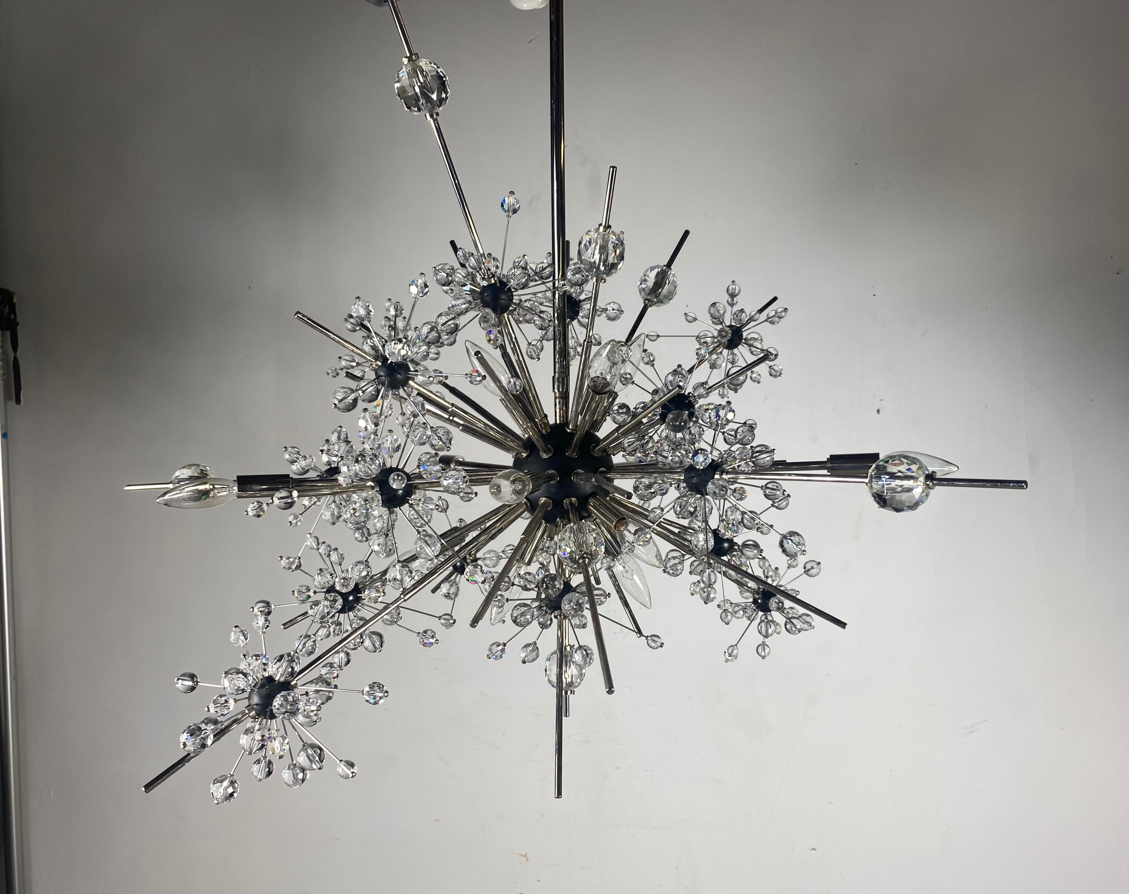 Laiton Lustre vintage Lobmeyr Metropolitan Opera Crystal des années 1960 en vente