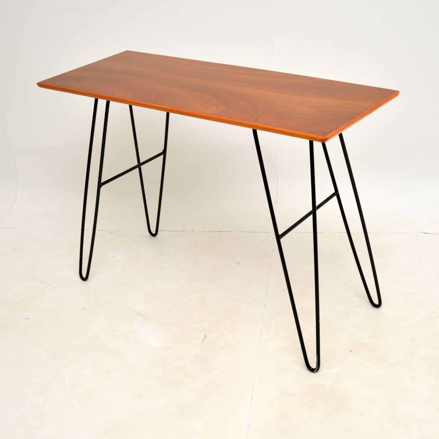Mid-Century Modern 1960's Vintage Mahogany Hairpin Side / Console Table