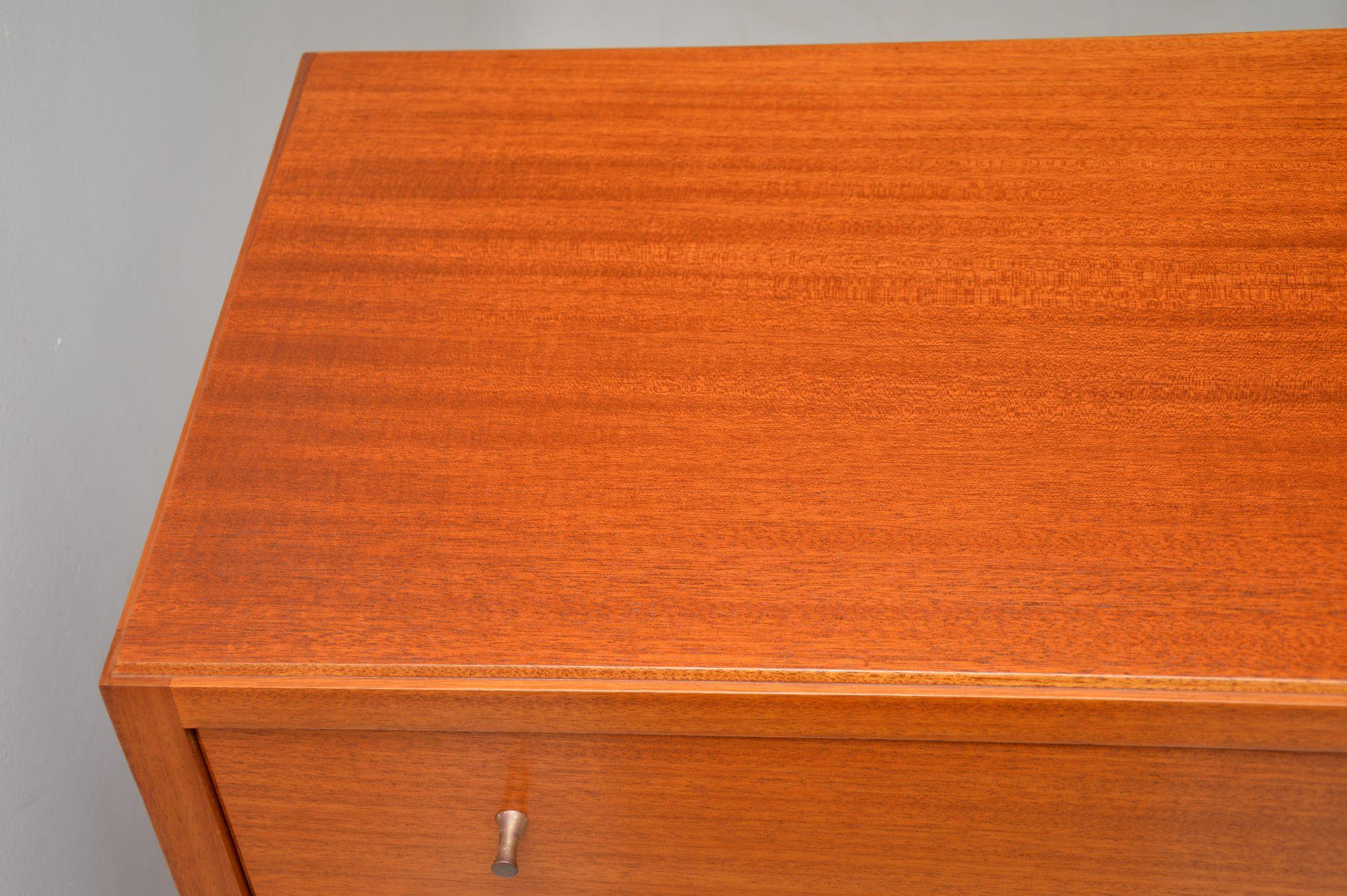 Mid-Century Modern 1960s Vintage Mahogany Tall Boy Chest of Drawers