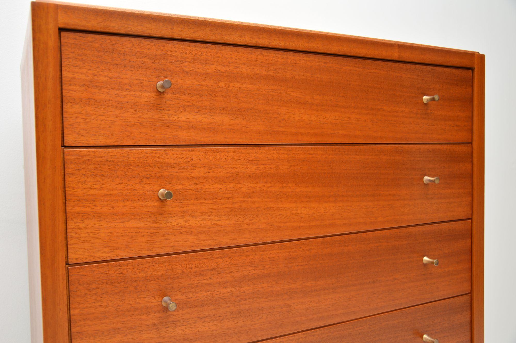 1960s Vintage Mahogany Tall Boy Chest of Drawers In Good Condition In London, GB