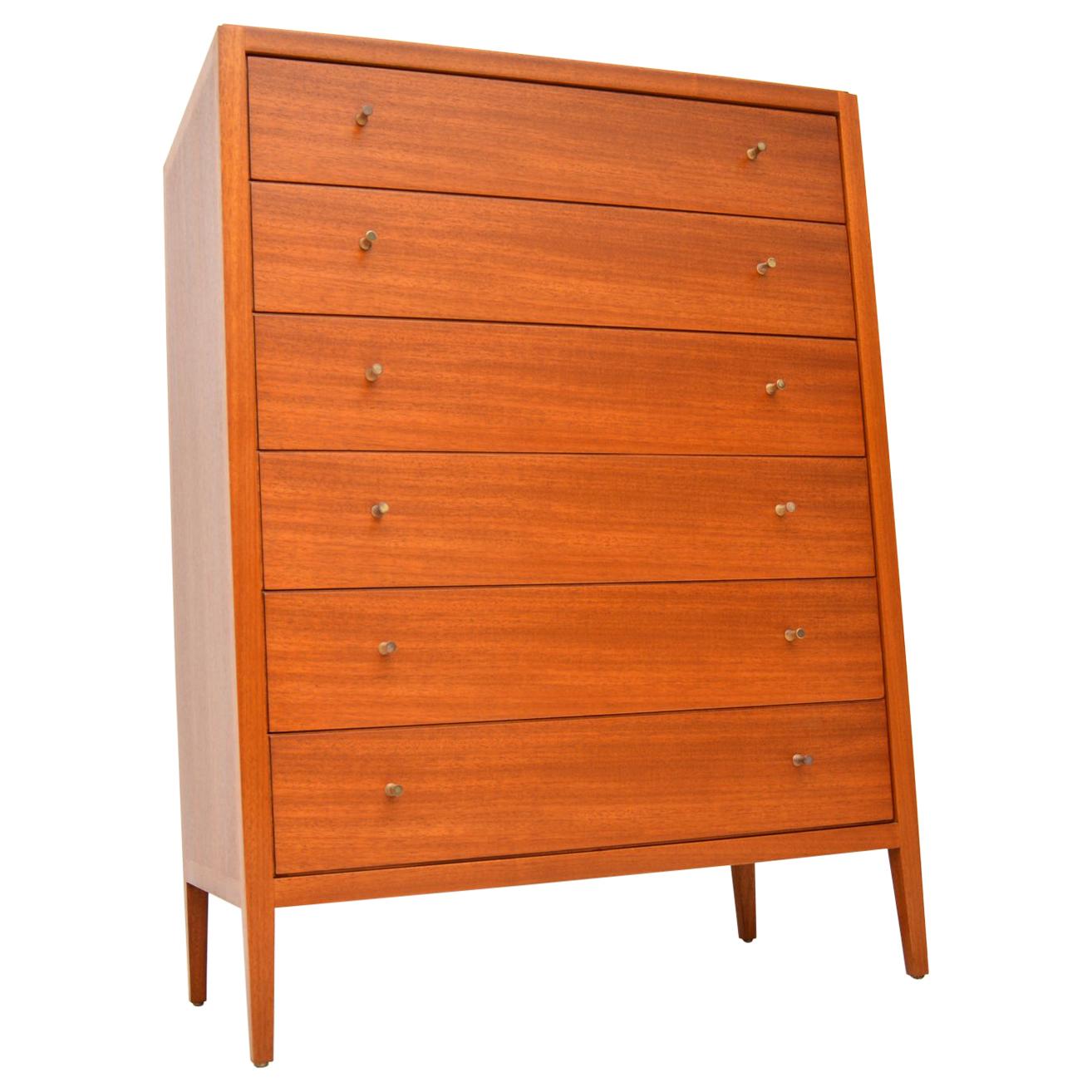 1960s Vintage Mahogany Tall Boy Chest of Drawers