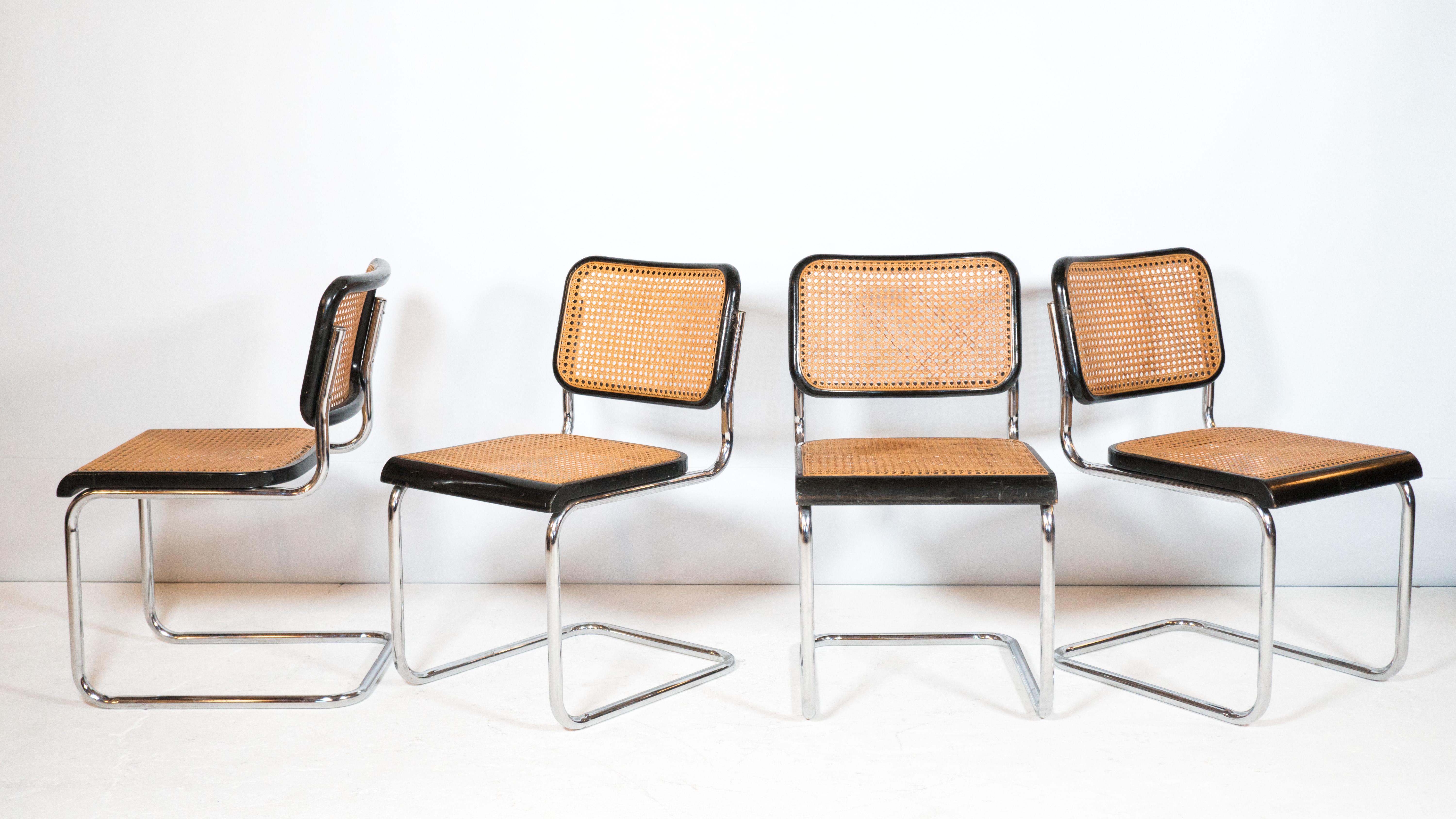 1960s Vintage Marcel Breuer Attributed. Cesca Dining Chairs by Gfm - Set of 4 For Sale 4