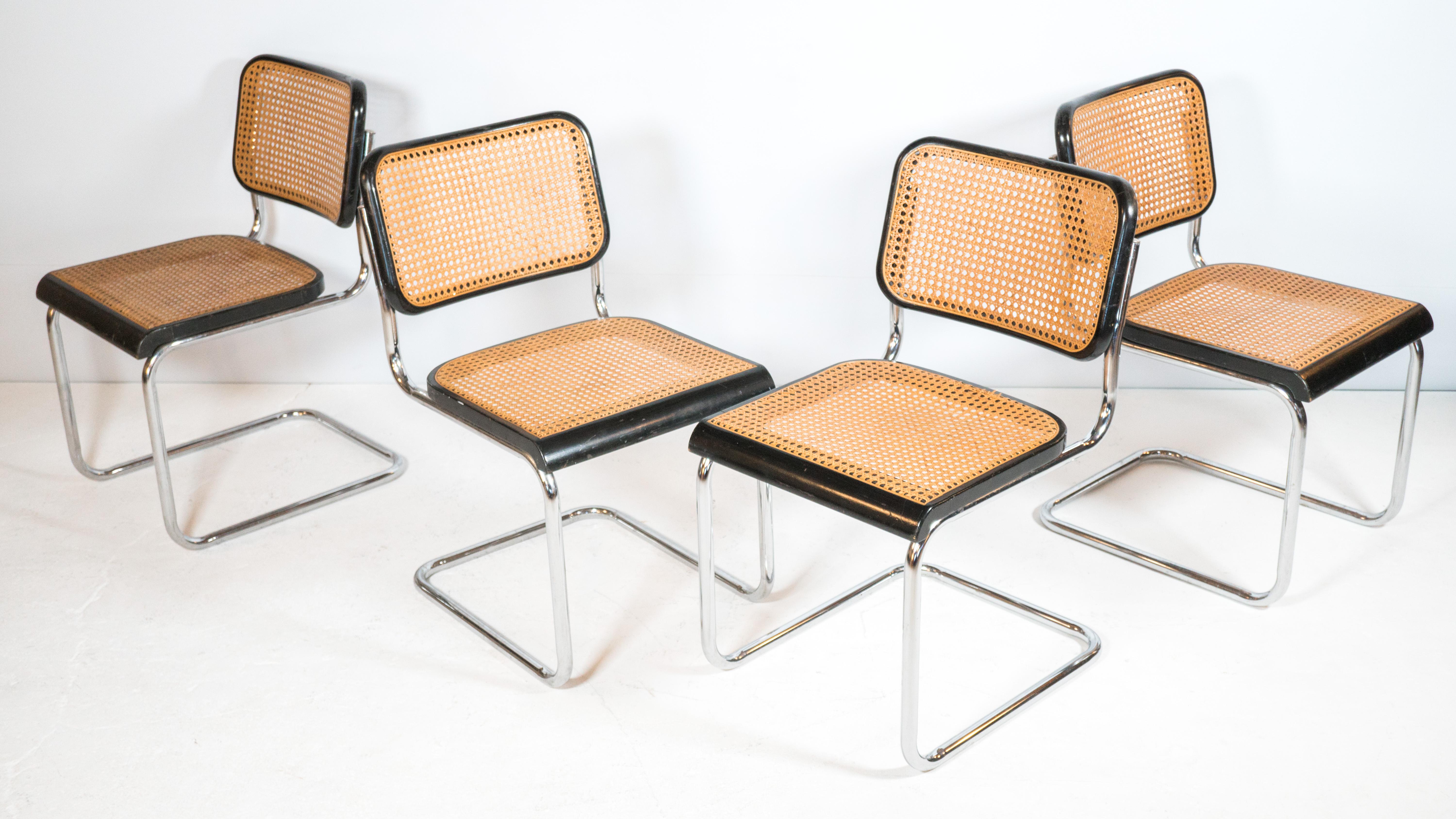 Polish 1960s Vintage Marcel Breuer Attributed. Cesca Dining Chairs by Gfm - Set of 4 For Sale