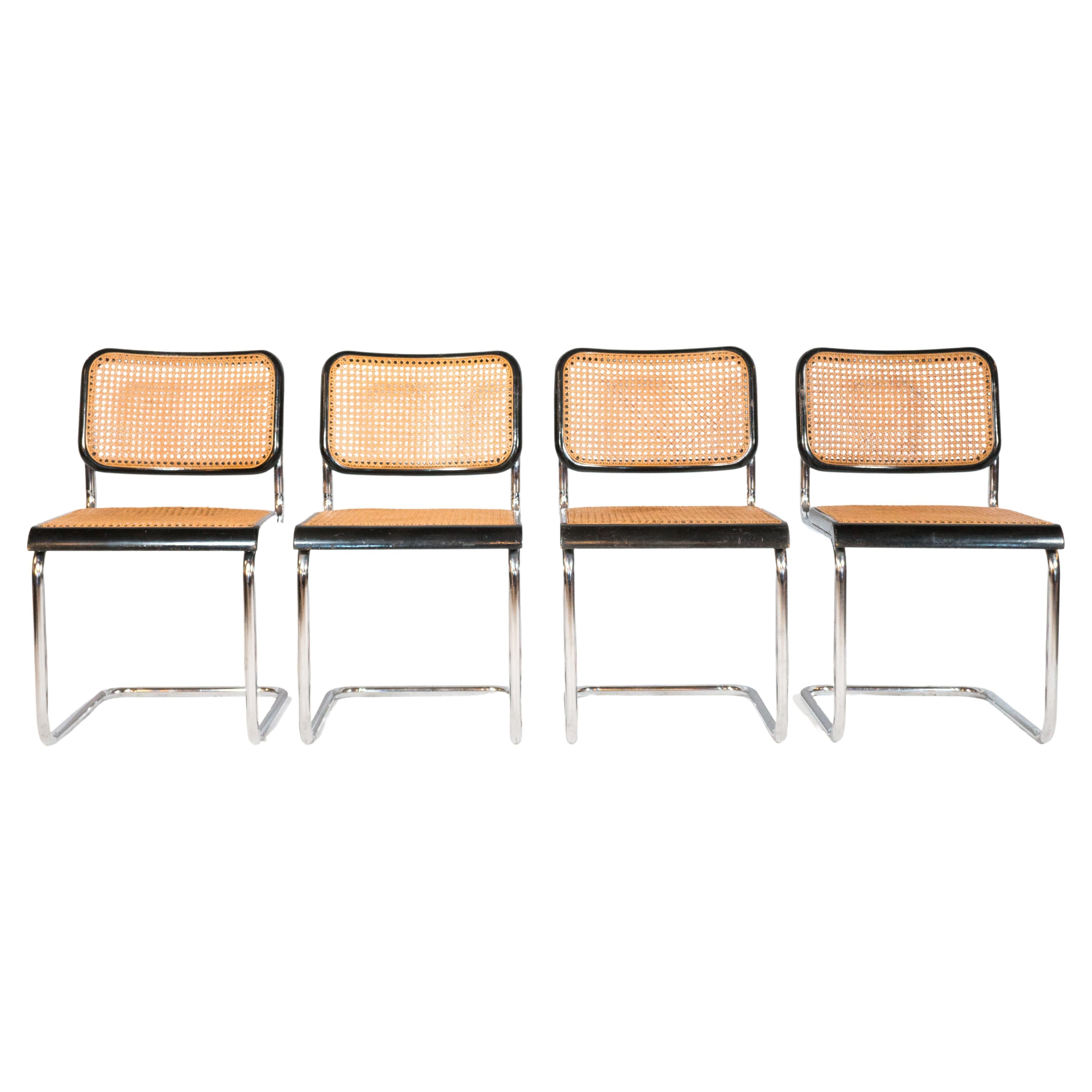 1960s Vintage Marcel Breuer Attributed. Cesca Dining Chairs by Gfm - Set of 4 For Sale