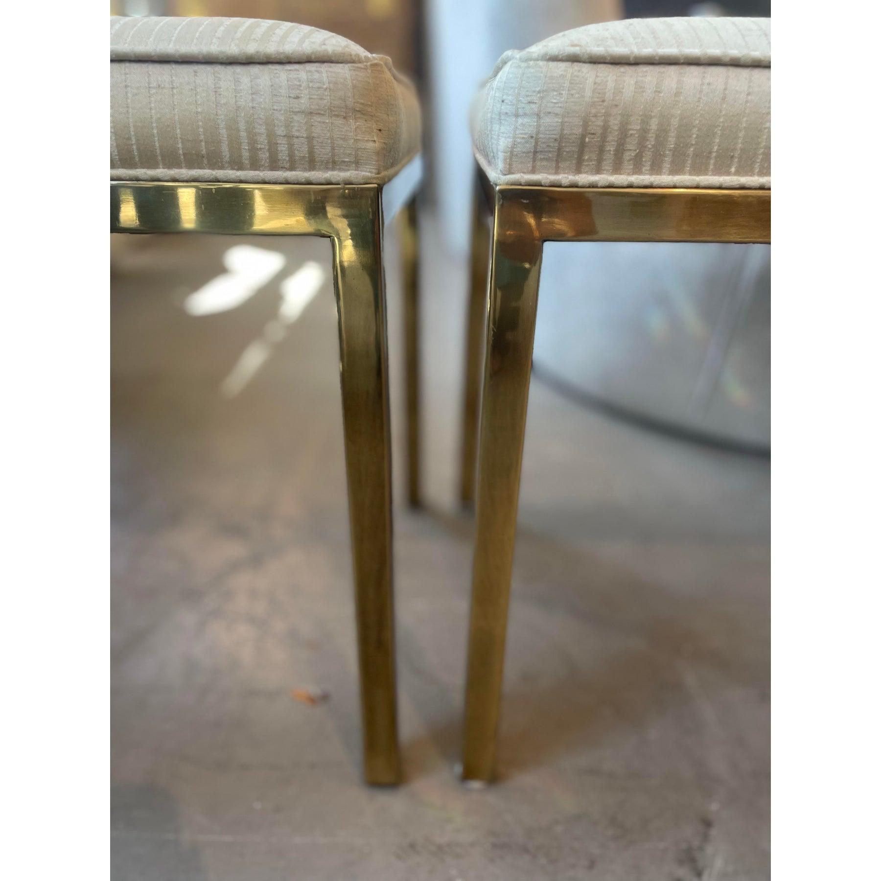 Otomanas de latón Mastercraft Vintage de los años 60 - Pareja Moderno de mediados de siglo en venta