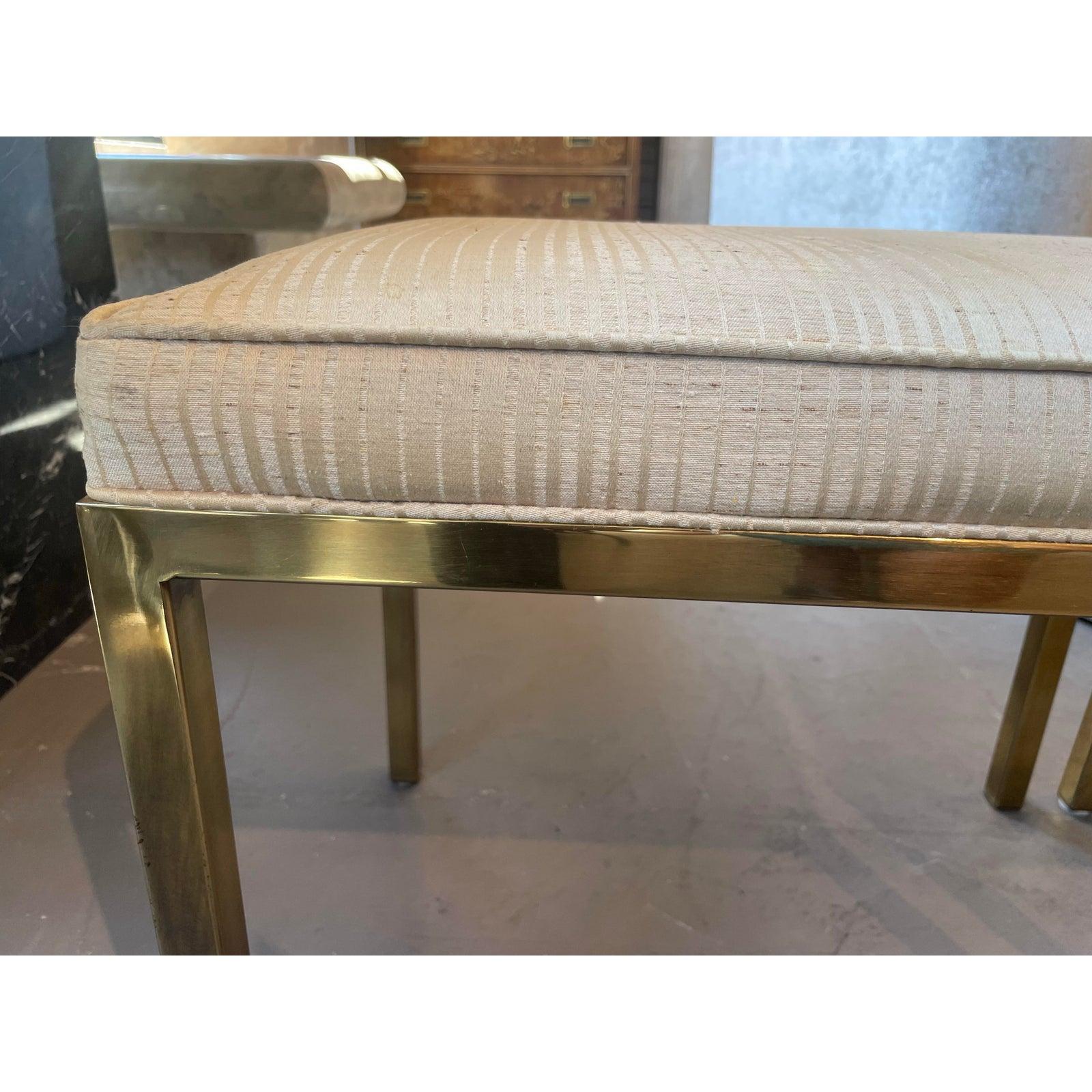 Otomanas de latón Mastercraft Vintage de los años 60 - Pareja en venta 2