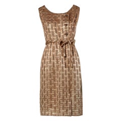 1960s Vintage Metallic Brocade Cocktail Dress
