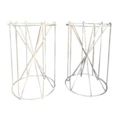 1960s Vintage Mid-Century Hollywood Regency Verner Panton Chrome Wire Side Table