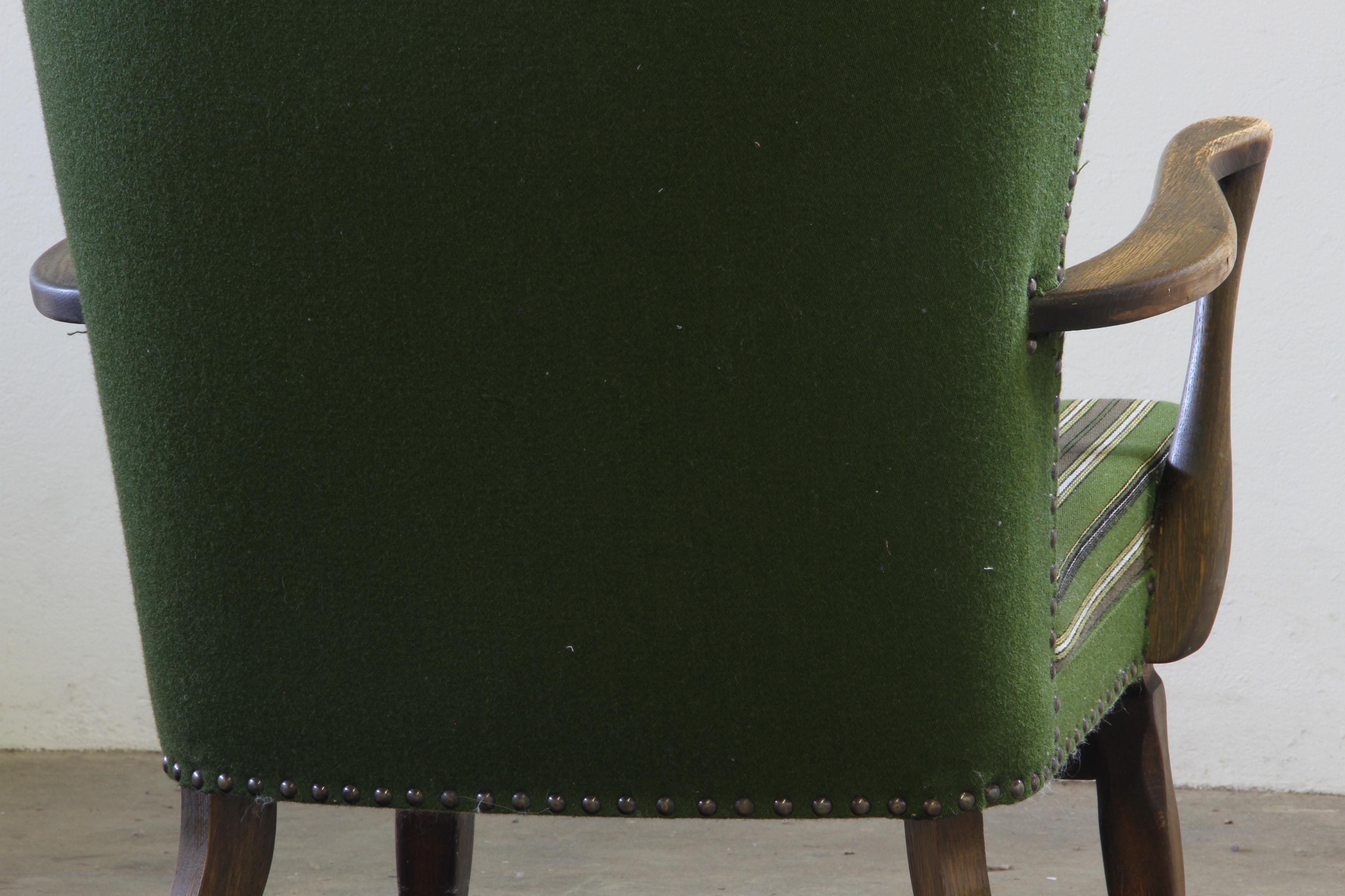 Silla de salón Vintage de mediados de siglo de los 60, estilo Roble teñido oscuro de Viggo Boesen en venta 8