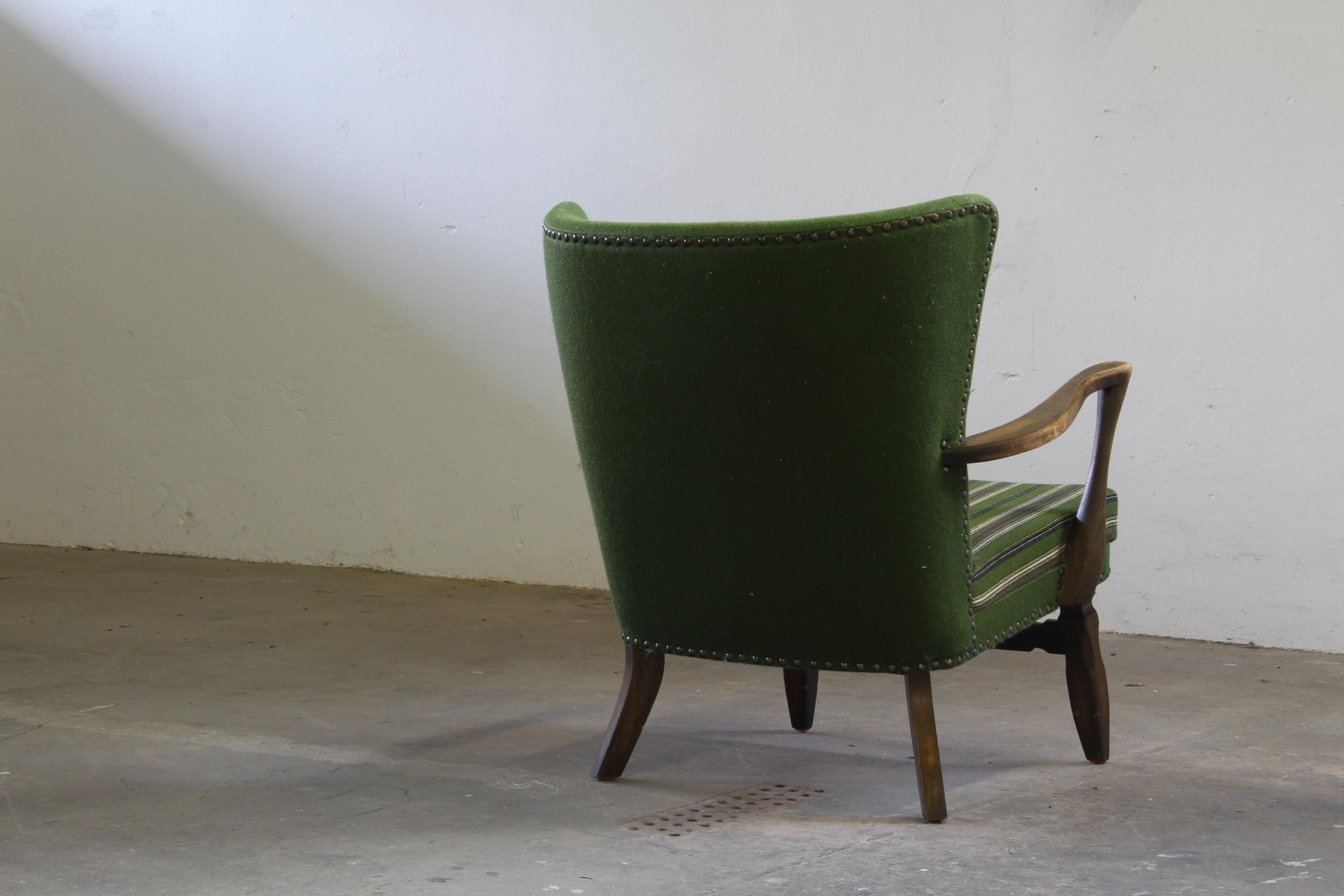 Silla de salón Vintage de mediados de siglo de los 60, estilo Roble teñido oscuro de Viggo Boesen en venta 10