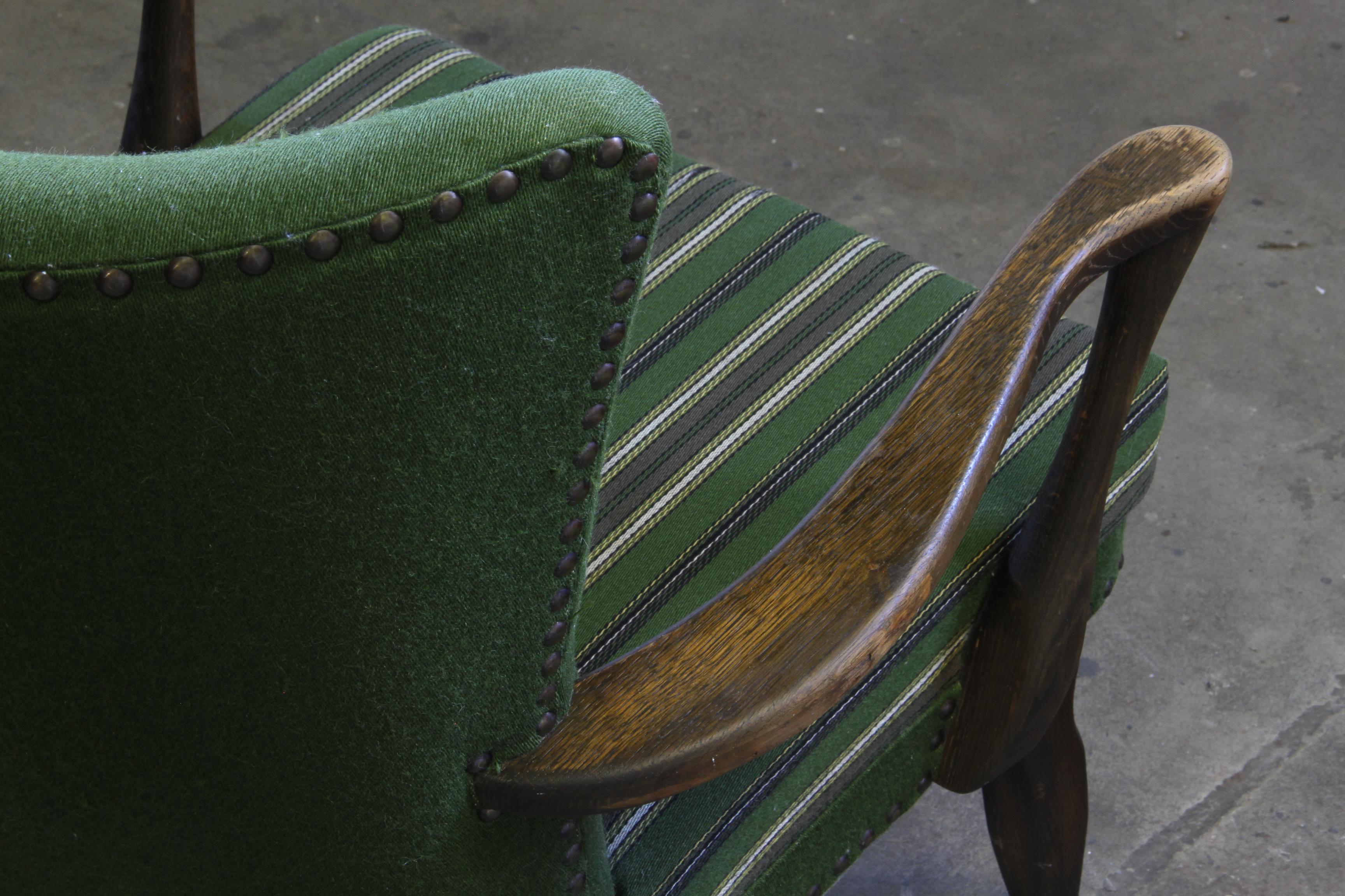 Silla de salón Vintage de mediados de siglo de los 60, estilo Roble teñido oscuro de Viggo Boesen en venta 11