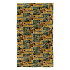 Tapis vintage moderne mi-siècle moderne des années 1960, motif floral Déco vert par Rug & Kilim