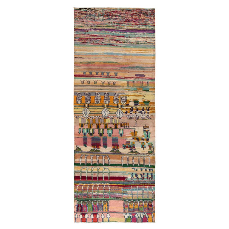 1960s Vintage Mid-Century Rug in Multicolor Geometric Pattern by Rug ...