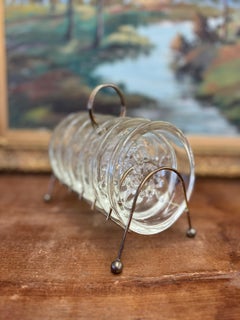 1960s vintage mid century modern style 6 glass coaster hollywood regency caddy