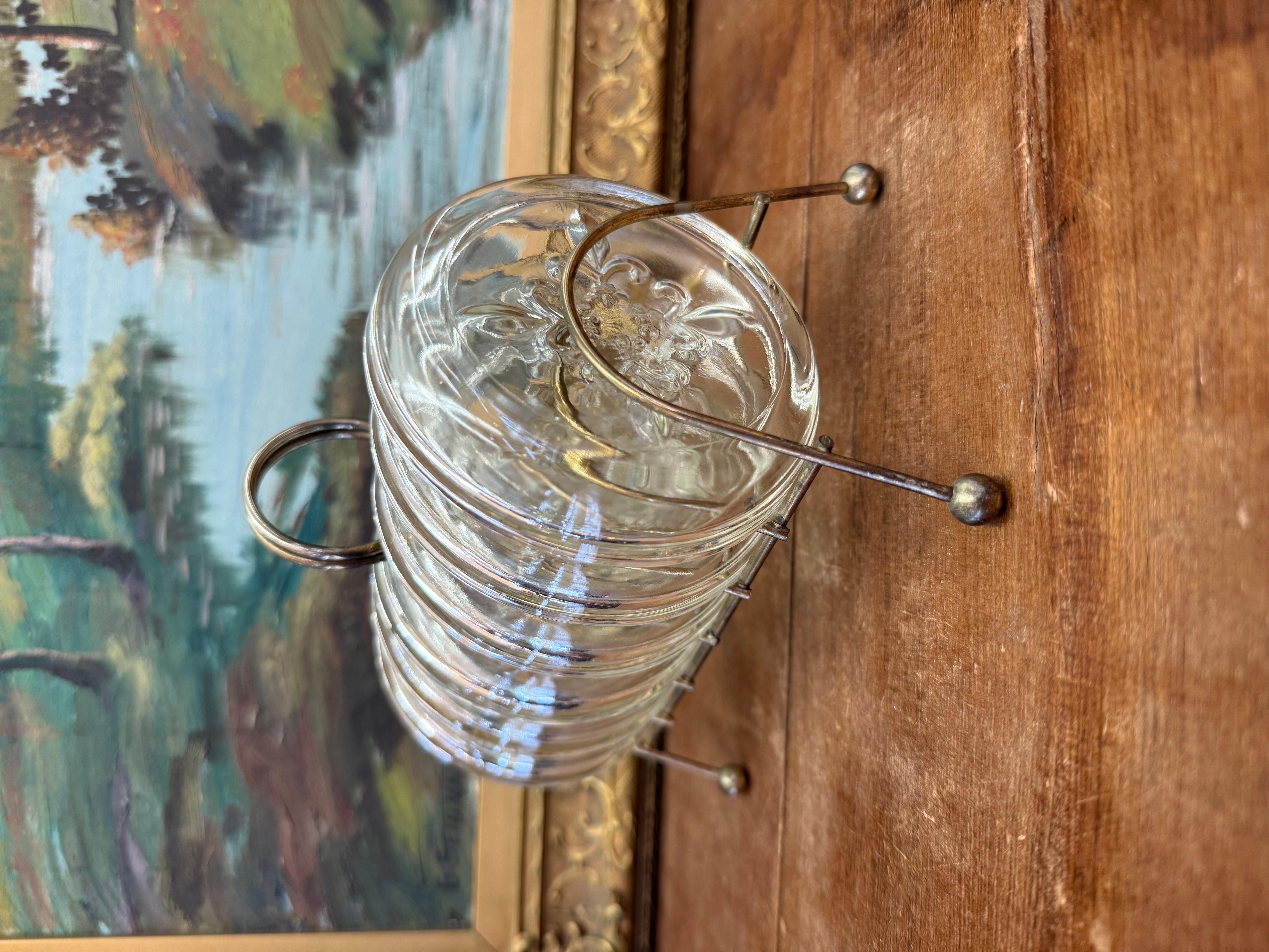 1960er Jahre Vintage Mid-Century Modern Stil 6 Glasmantel Hollywood Regency Caddy (Mitte des 20. Jahrhunderts) im Angebot