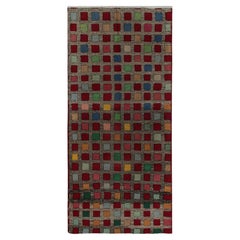 1960er Jahre Vintage Mid-Century Läufer in mehrfarbigen geometrischen Mustern von Teppich & Kelim