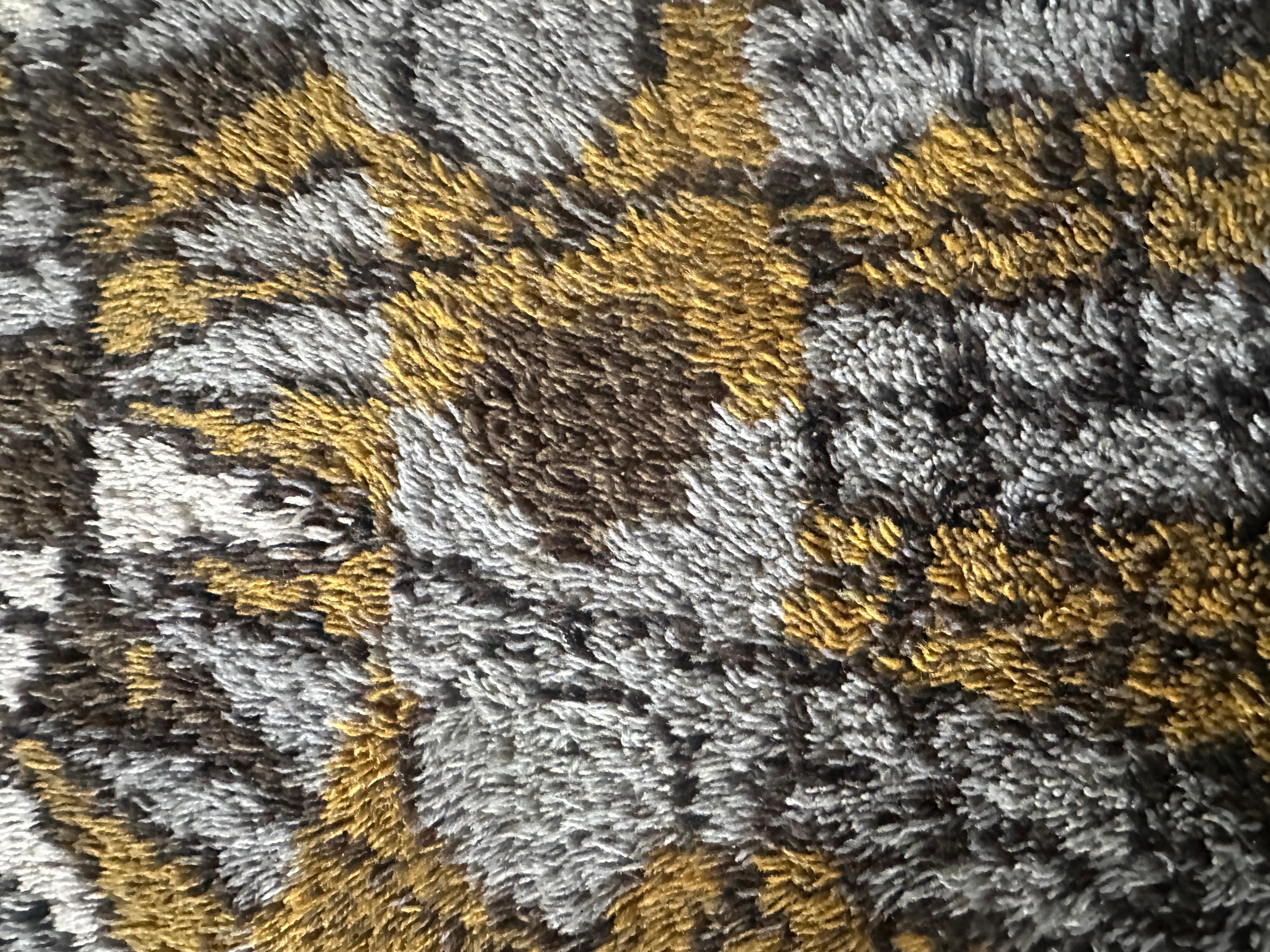 1960s Vintage Mid Century Scandinavian Rya Shagpile 