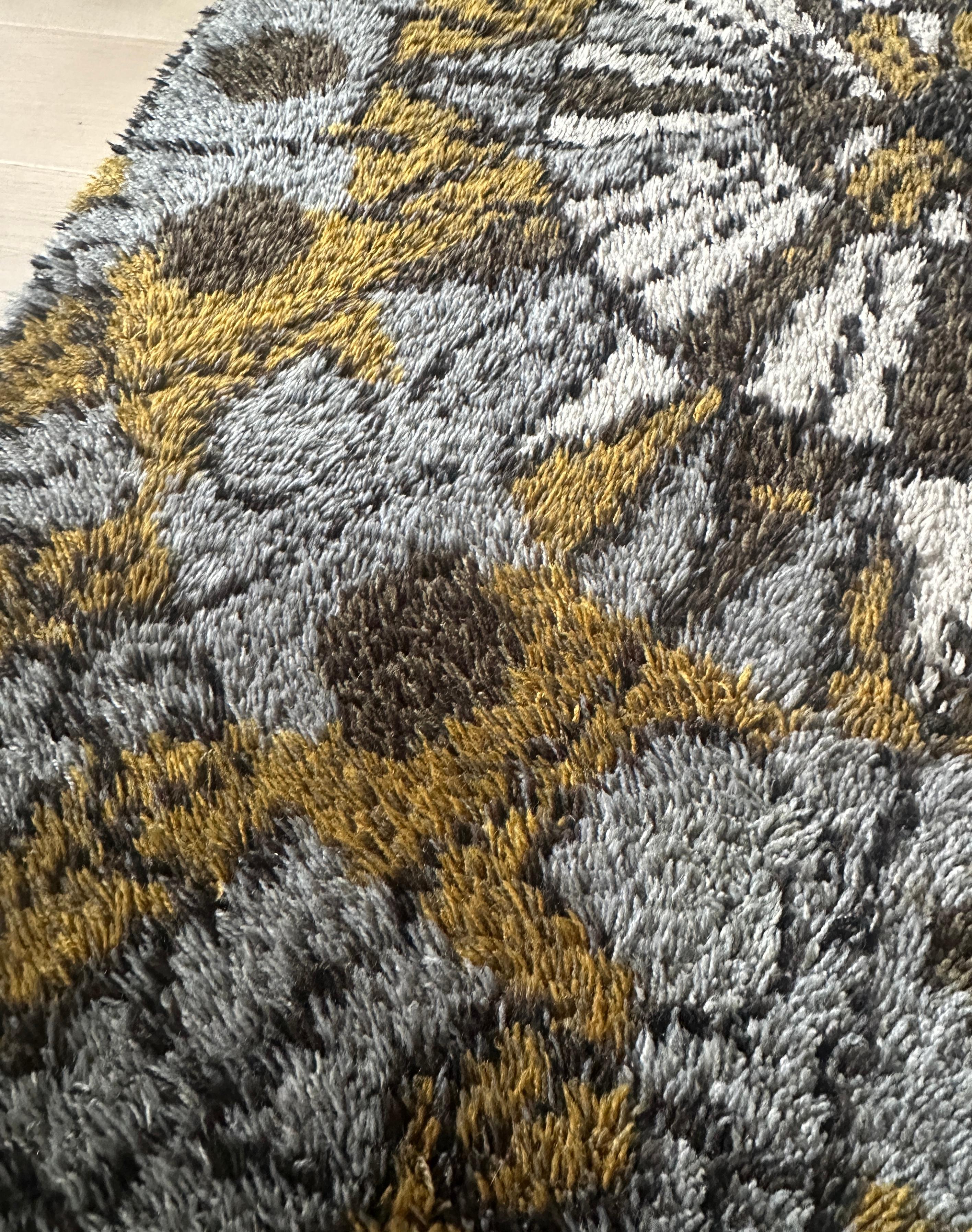 1960s Vintage Mid Century Scandinavian Rya Shagpile 