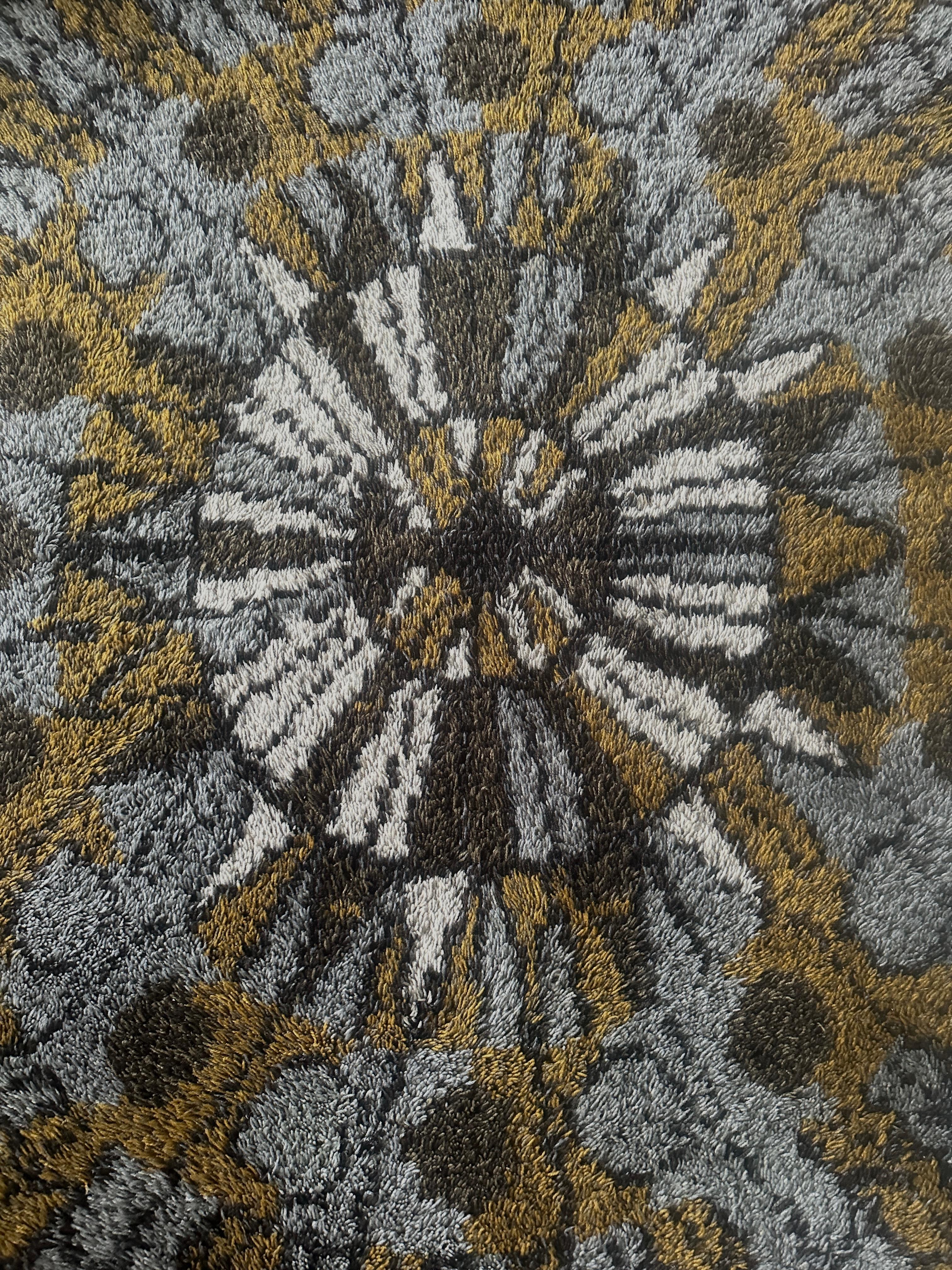 20th Century 1960s Vintage Mid Century Scandinavian Rya Shagpile 