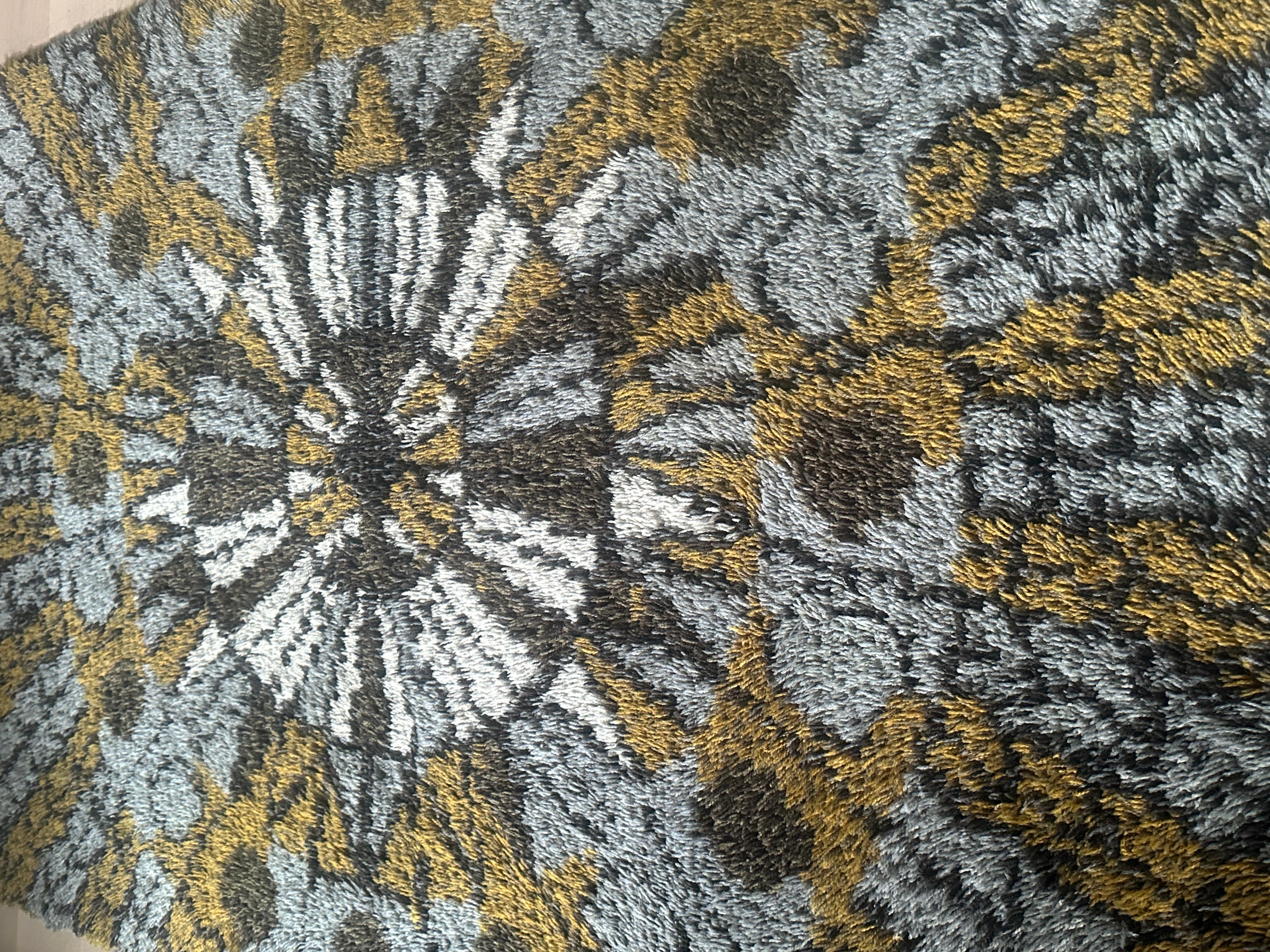 1960s Vintage Mid Century Scandinavian Rya Shagpile 