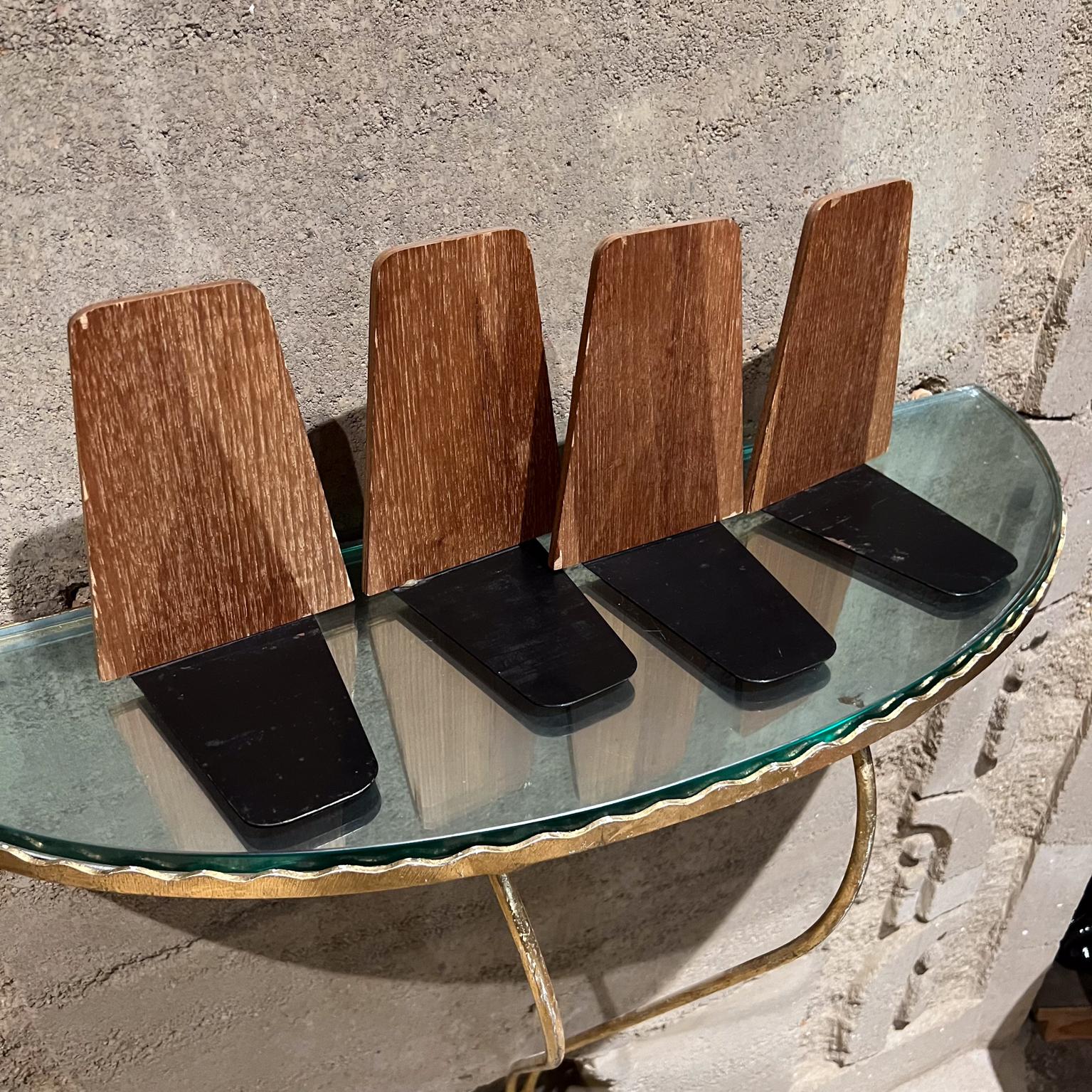 1960s Vintage Midcentury Double Panel Teak Bookends For Sale 1