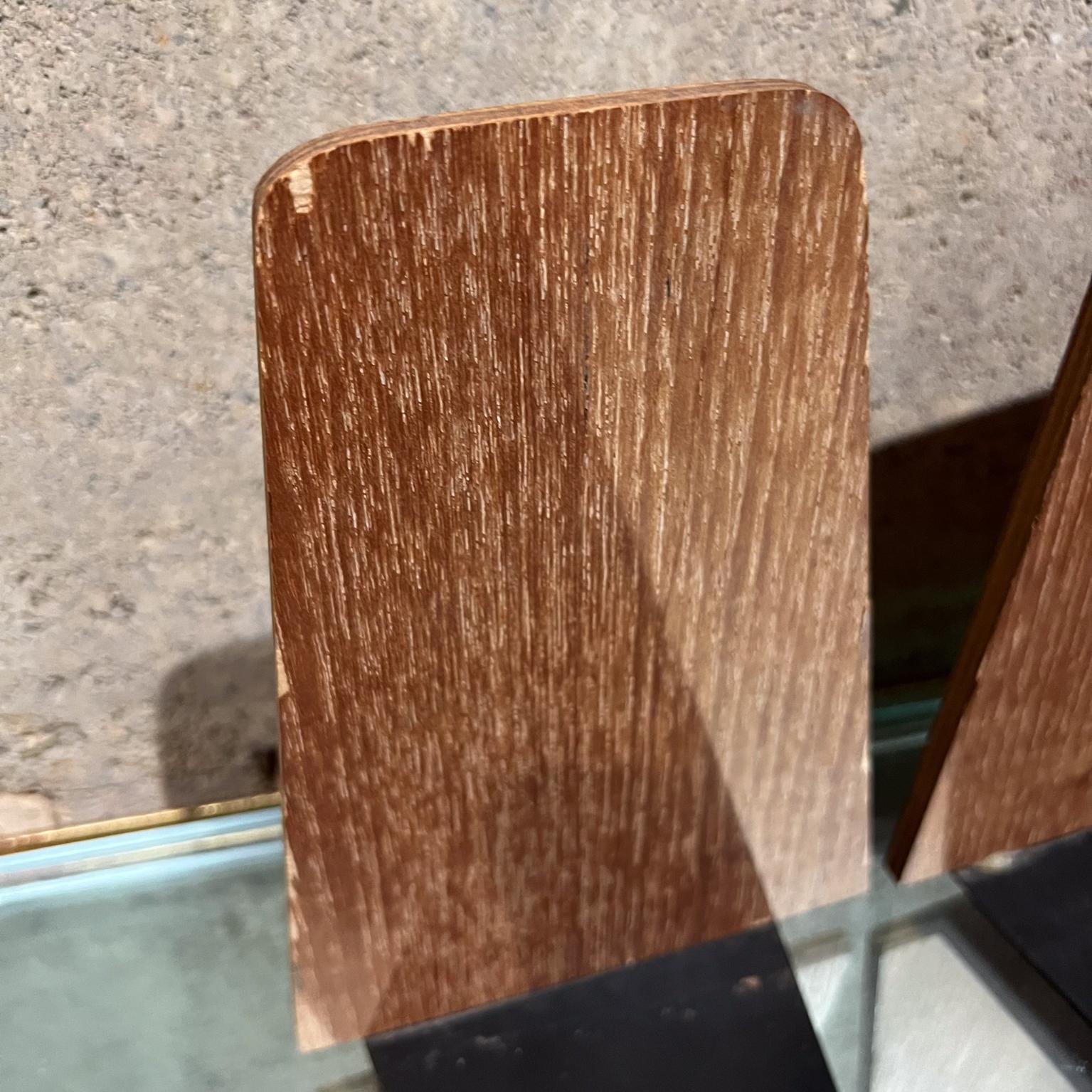 1960s Vintage Midcentury Double Panel Teak Bookends For Sale 2