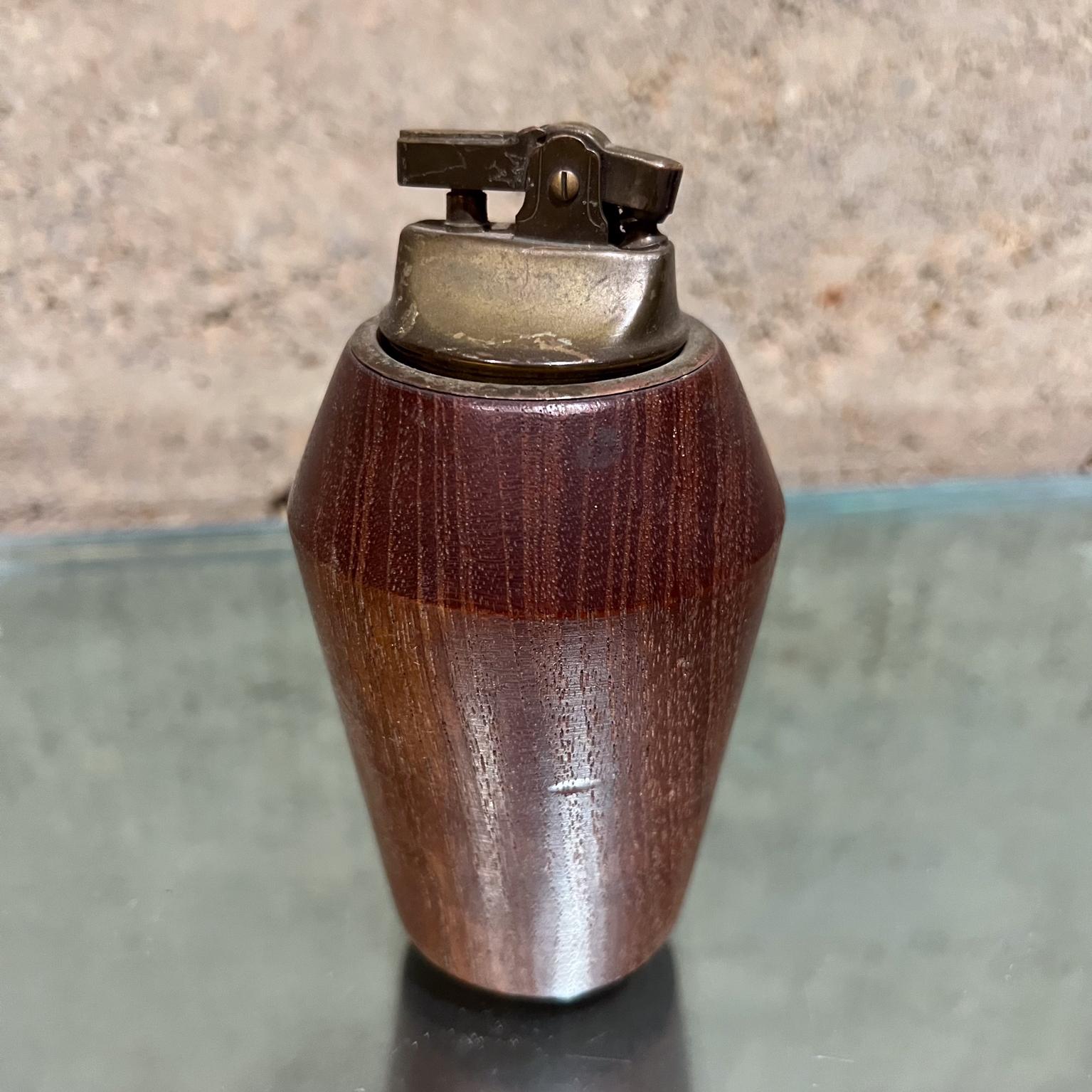 1960s Mod Cigarette Table Lighter Teakwood BV Norway In Fair Condition For Sale In Chula Vista, CA