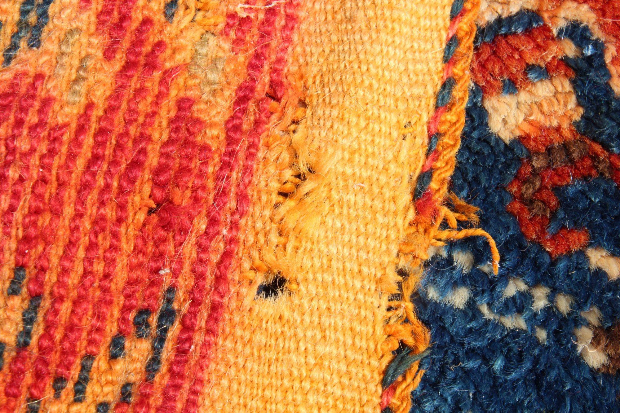 Marokkanischer, afrikanischer Stammeskunst-Teppich in Indigo und gebranntem Orange, 1960er Jahre im Angebot 8