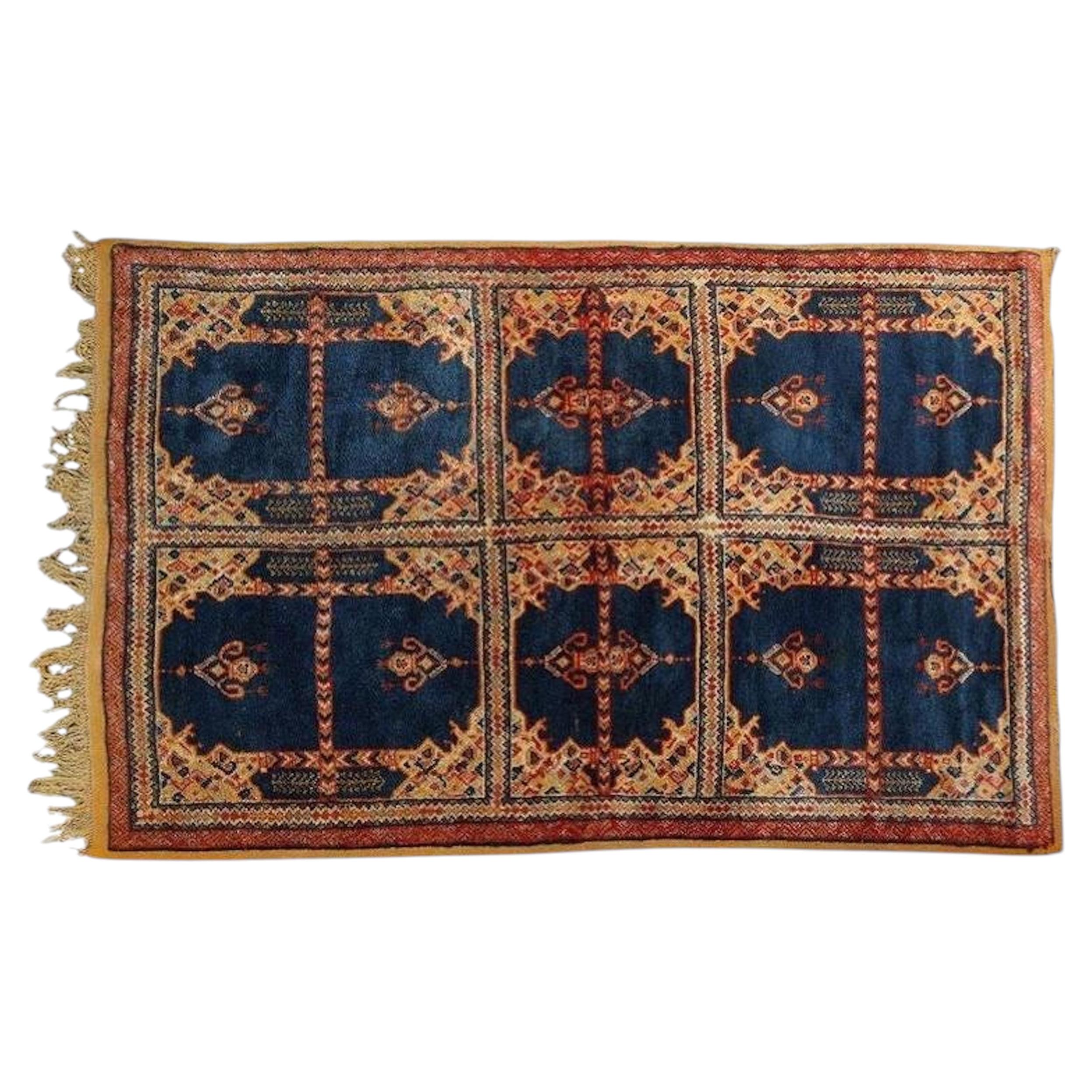 Tappeto africano tribale marocchino vintage del 1960