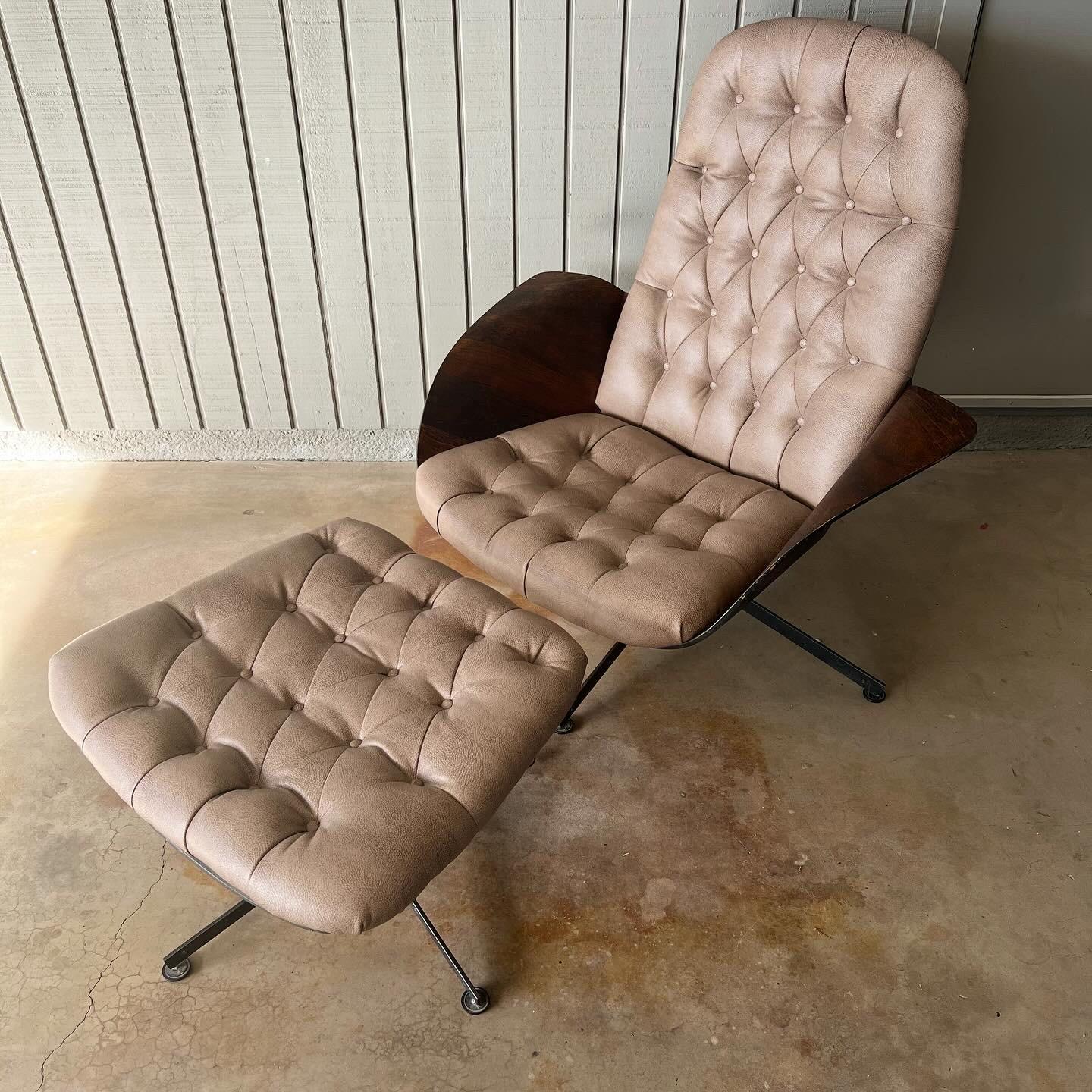 vintage chair and ottoman
