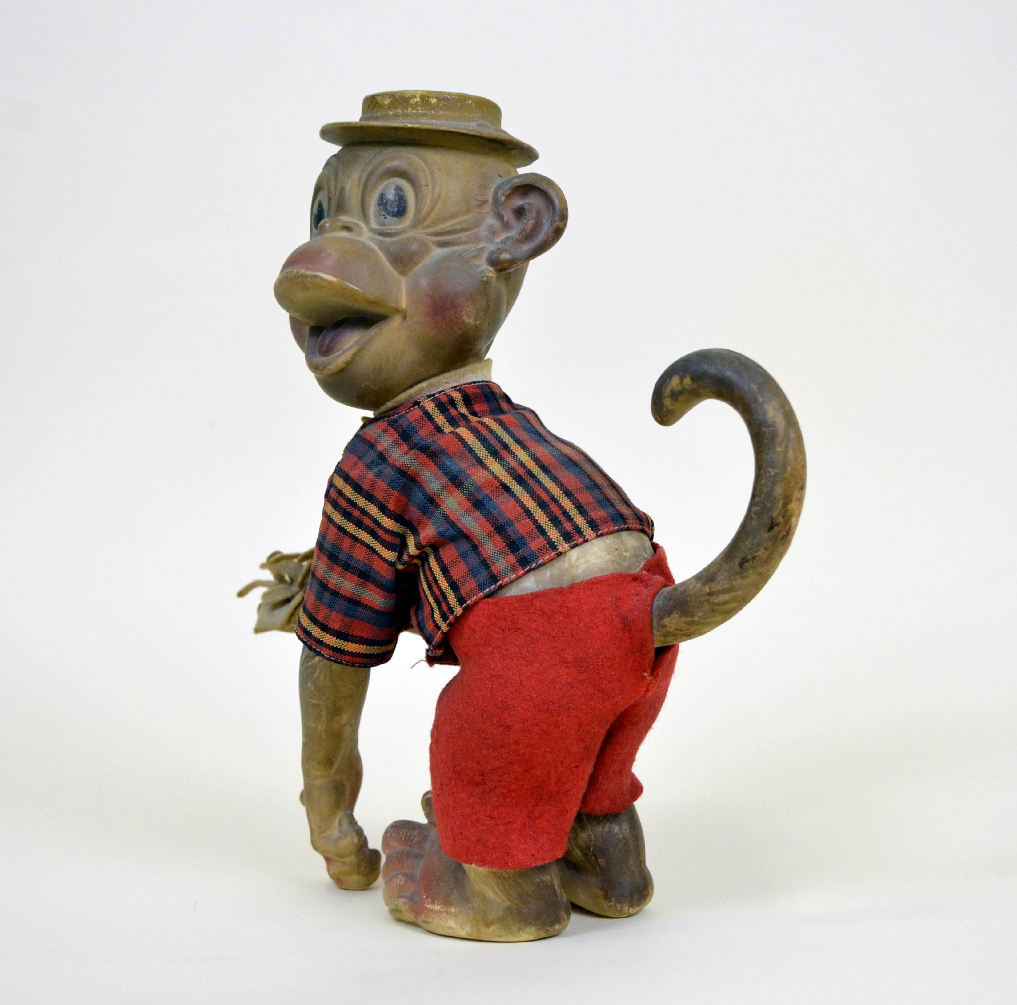 Mid-Century Modern Jouet en caoutchouc vintage Mugger the Monkey fabriqué en Italie par Pirelly pour Rempel, années 1960 en vente