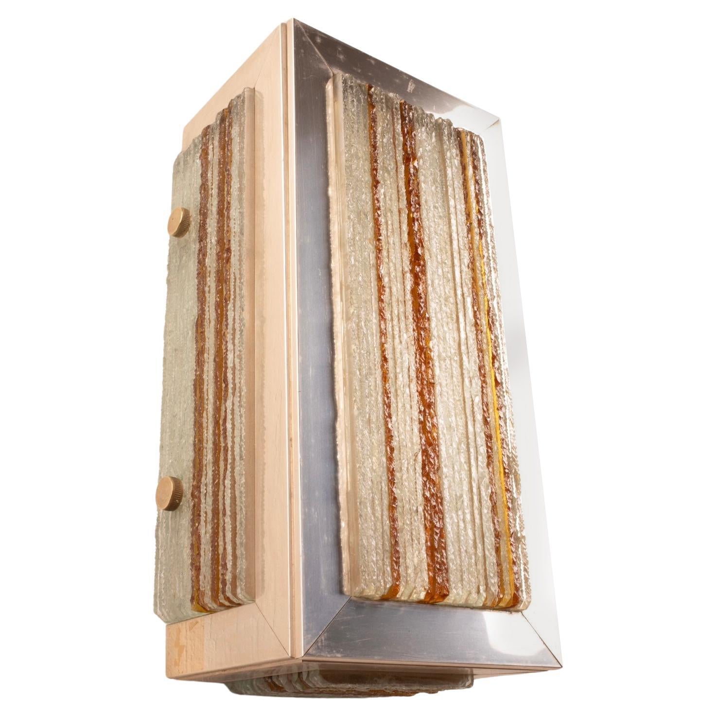 Mid Century Modern Wall Light by Albano Poli for Poliarte Chrome Version For Sale
