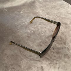 1960s Vintage Olive Green Acetate Oversized Sunglasses by Viennaline