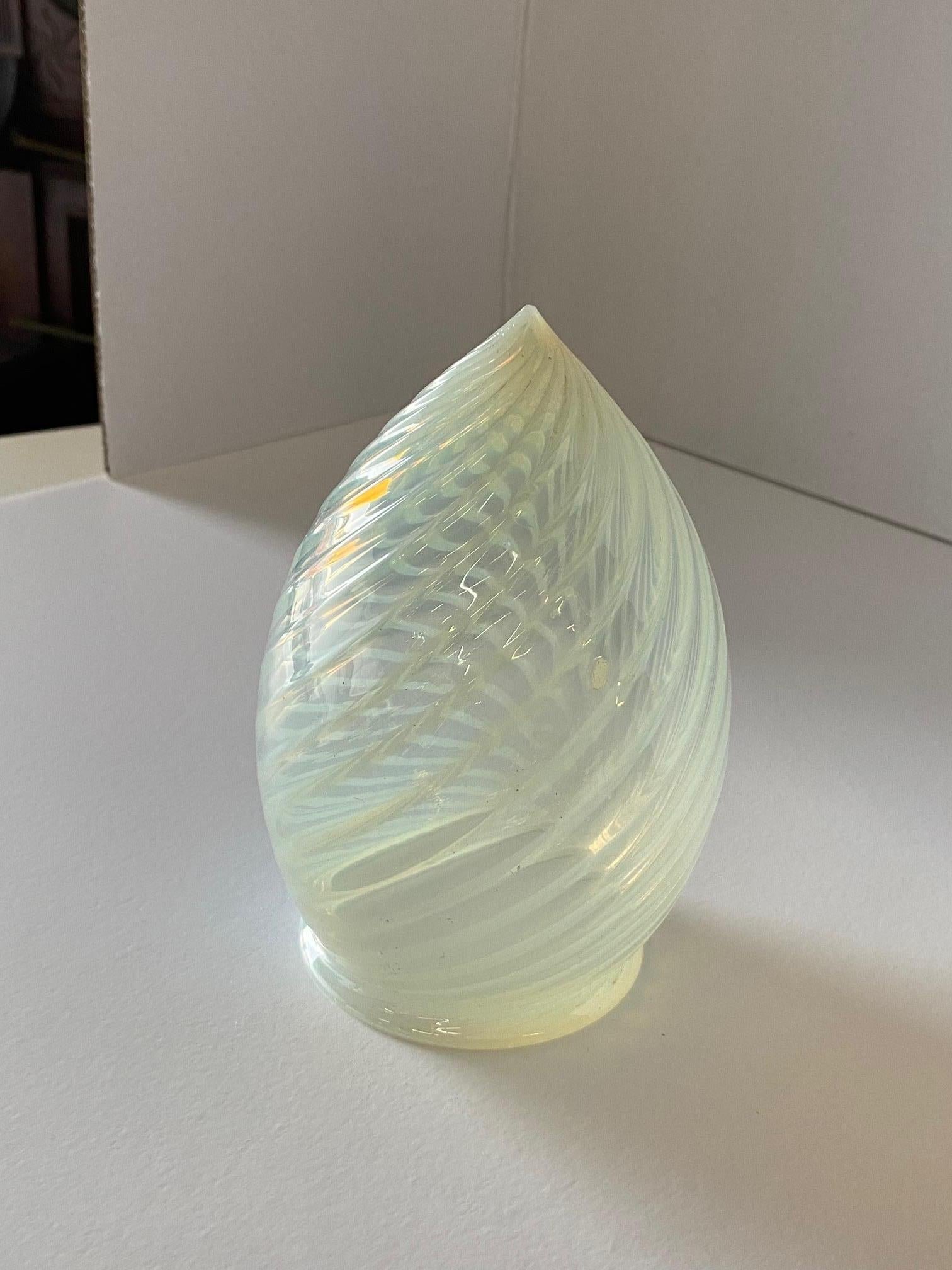 Mid-20th Century 1960s Vintage Opalescent Swirl Glass Bullet Ceiling Light Globe with Fitter