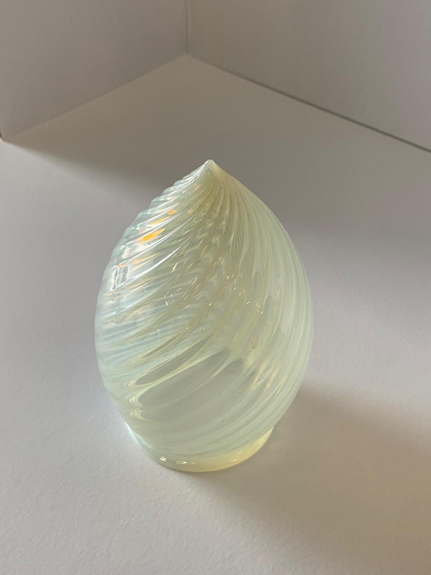 1960s Vintage Opalescent Swirl Glass Bullet Ceiling Light Globe with Fitter 1