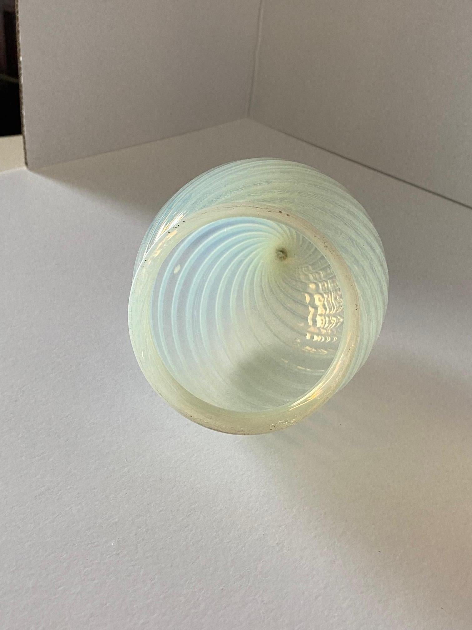1960s Vintage Opalescent Swirl Glass Bullet Ceiling Light Globe with Fitter 2